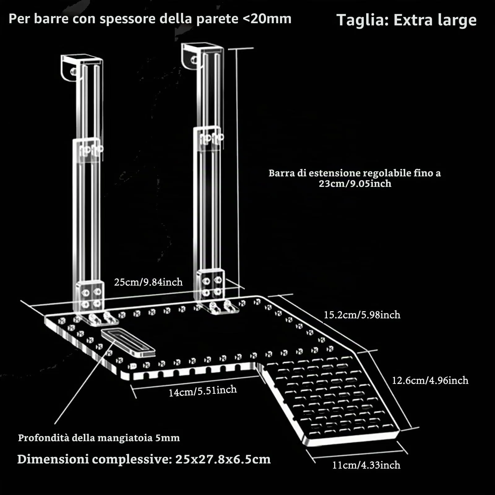 QeeHeng Piattaforma per Crogiolarsi per Tartarughe in Acrilico, Super Trasmissione della Luce, Habitat Con Ripiano da Arrampicata, Accessori (XL) - immagine 2