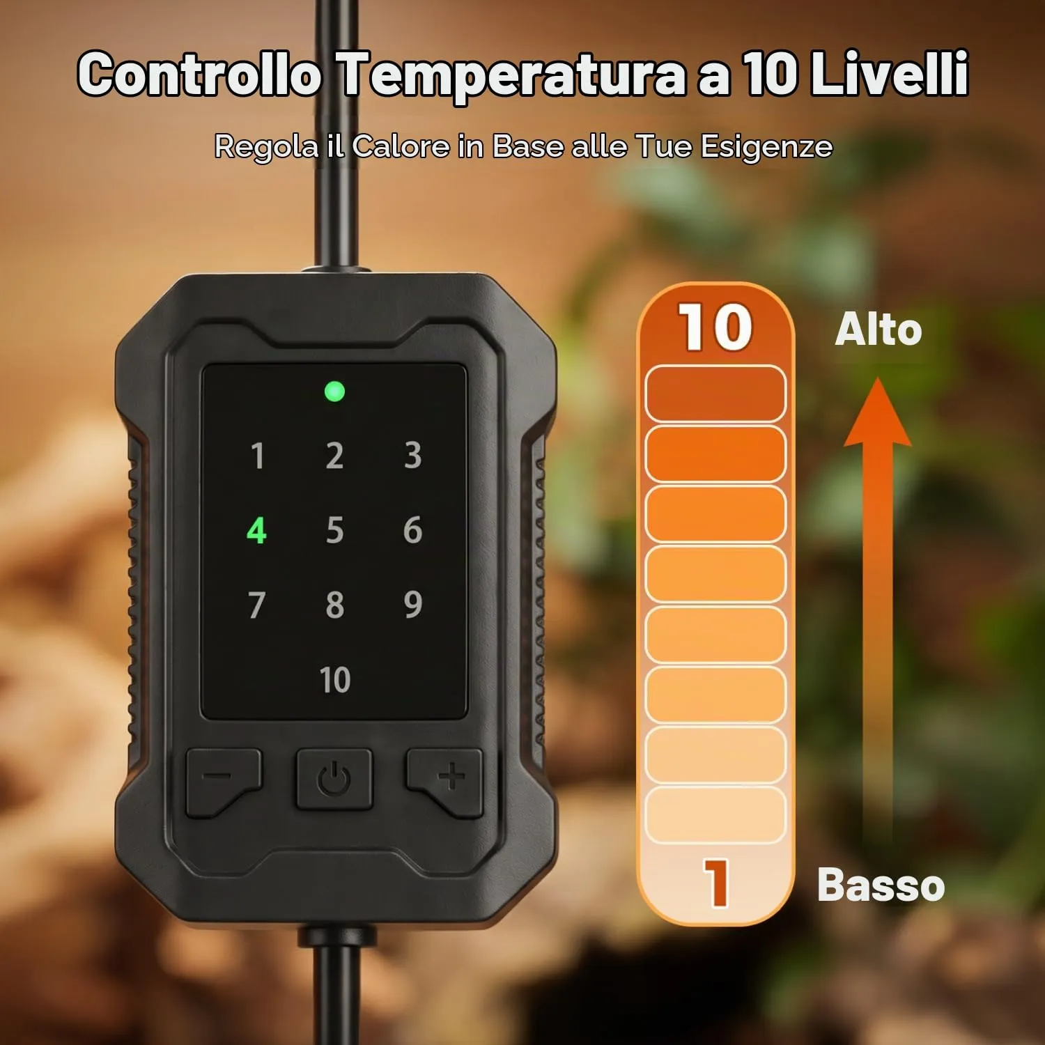 Nobleza Tappetino Riscaldante per Rettili 10 Livelli Temperatura, 7W Piastra Termica per Terrari, 28x15cm Auto-Riscaldamento Termostato per Tartarughe/Gecko/Serpenti/Anfibi/Lucertole - immagine 2