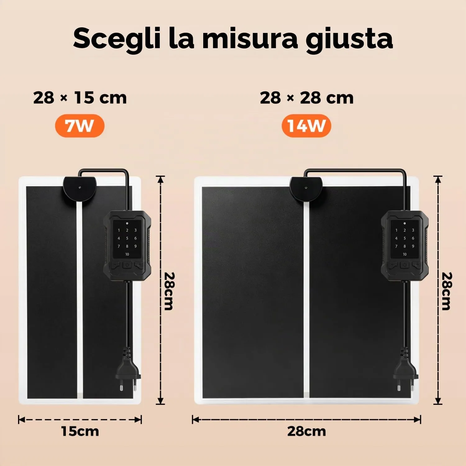 Nobleza Tappetino Riscaldante per Rettili 10 Livelli Temperatura, 7W Piastra Termica per Terrari, 28x15cm Auto-Riscaldamento Termostato per Tartarughe/Gecko/Serpenti/Anfibi/Lucertole - immagine 5