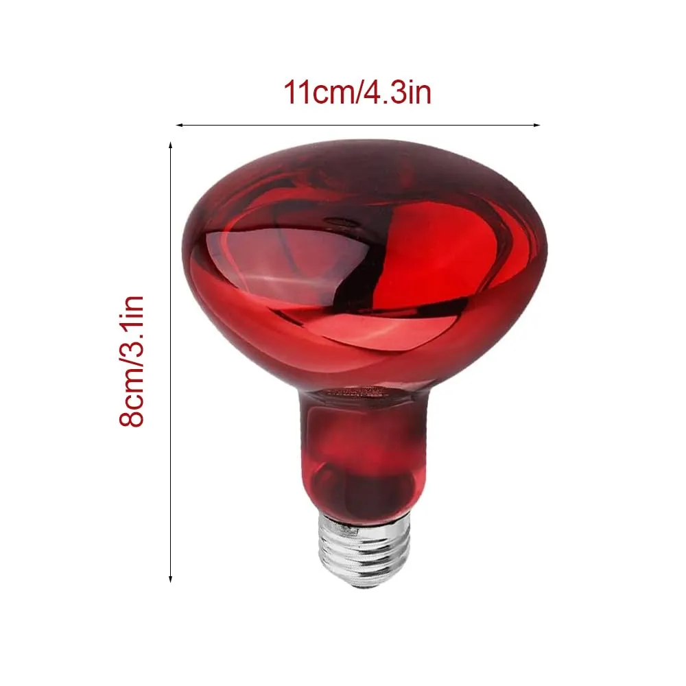 SKIKHN Lampada Infrarossi Riscaldante, 2 Pezzi 100W Reptile Lampade Riscaldante, E27 Lampade Infrarossi, Lampada per Tartarughe di Terra, Lampadine Riscaldanti per Tartarughe Lucertole, Rettili - immagine 2