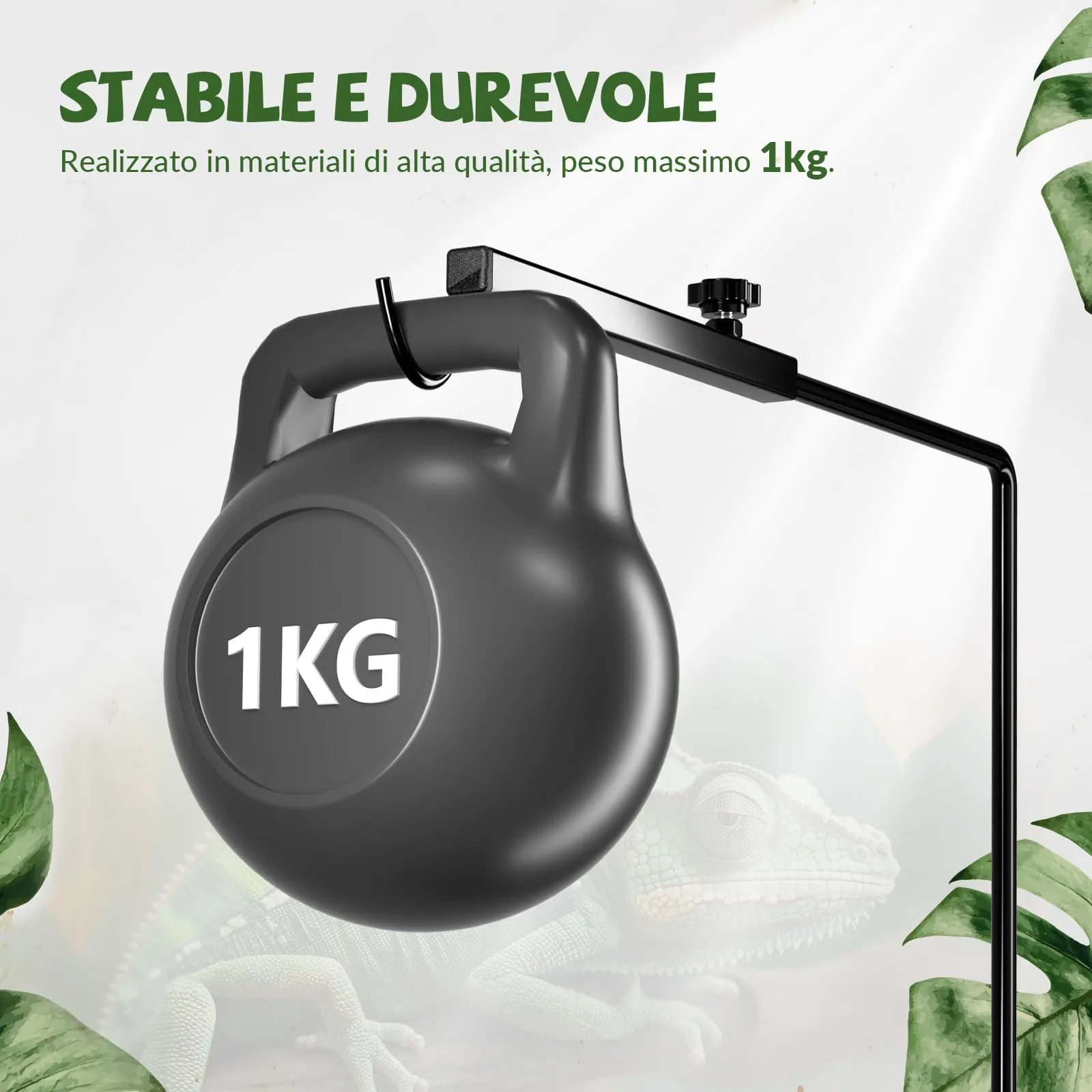 GlowUp Supporto per Lampada per Rettili Regolabil 40-93cm, Portalampada per Acquario, Supporto Portalampada per Tartaruga, Ragni, Cani, Pulcini (Esclusi Lampada) - immagine 4