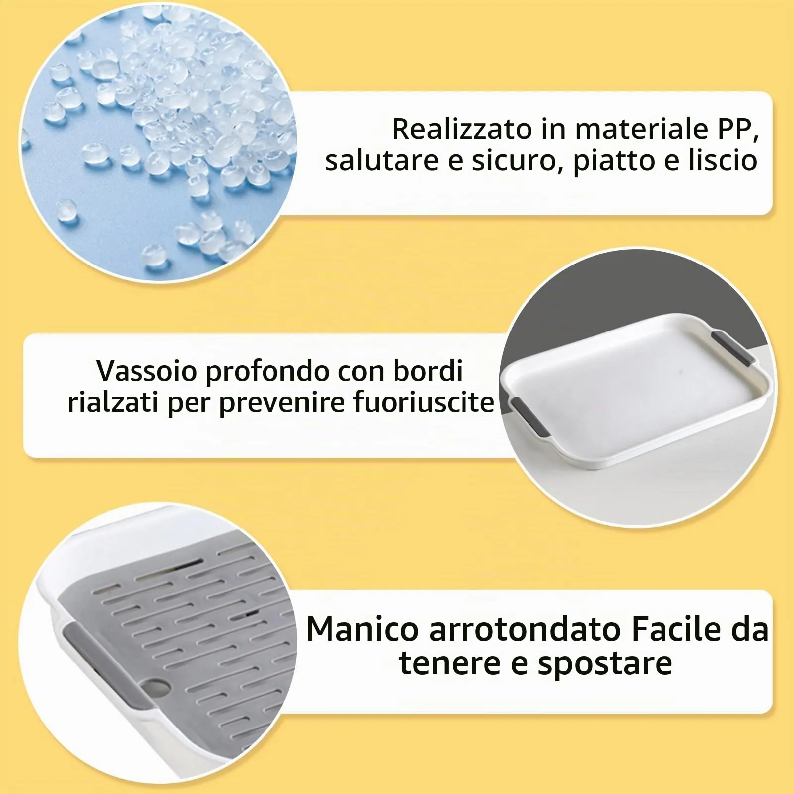 Lettiera per Conigli in Plastica PP Bianca 37 x 24 x 4.8 cm - immagine 5