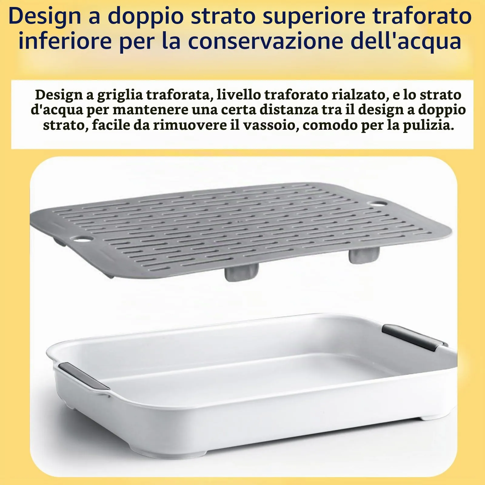 Lettiera per Conigli in Plastica PP Bianca 37 x 24 x 4.8 cm - immagine 6