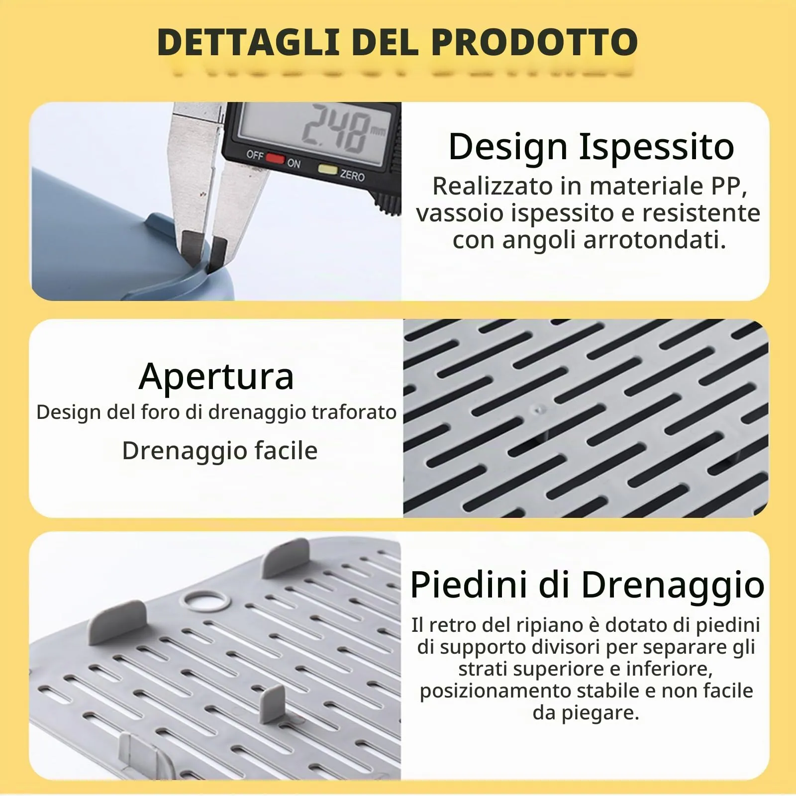 Lettiera per Conigli in Plastica PP Bianca 37 x 24 x 4.8 cm - immagine 7