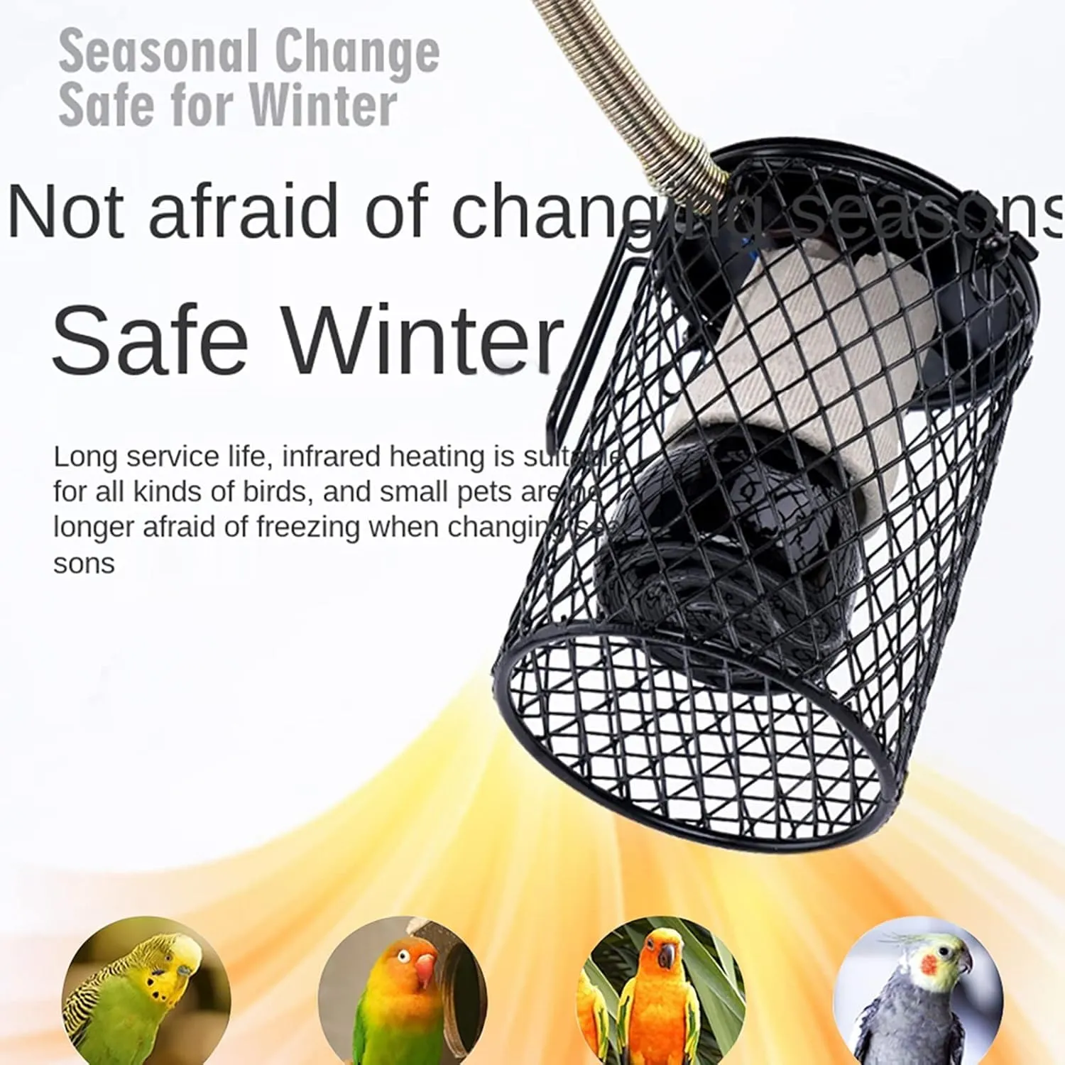 Frogetu Lampada Riscaldante Rettile, Lampada Riscaldante in Ceramica per Rettili con Protezione, lampada uvb Tartarughe per Tartarughe, Pappagalli, Camaleonti, Piante Succulente - immagine 4