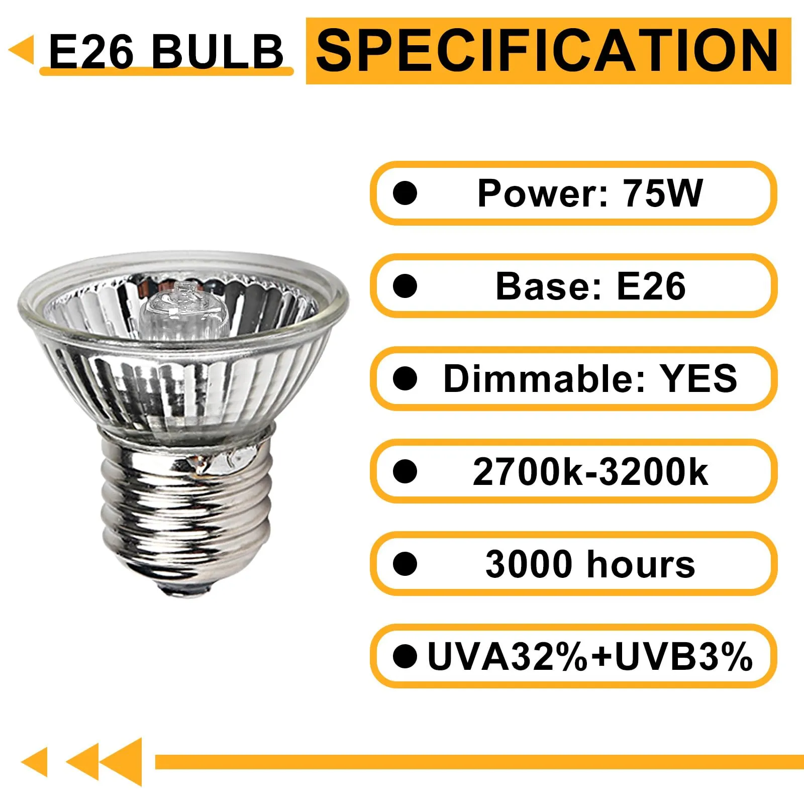 LedWekei 2 pezzi Lampada riscaldante per tartarughe, terrario, 75 W, UVA/UVB, per rettili, con attacco E27, adatta per tartarughe, draghi barbuti, lucertole e serpenti - immagine 3
