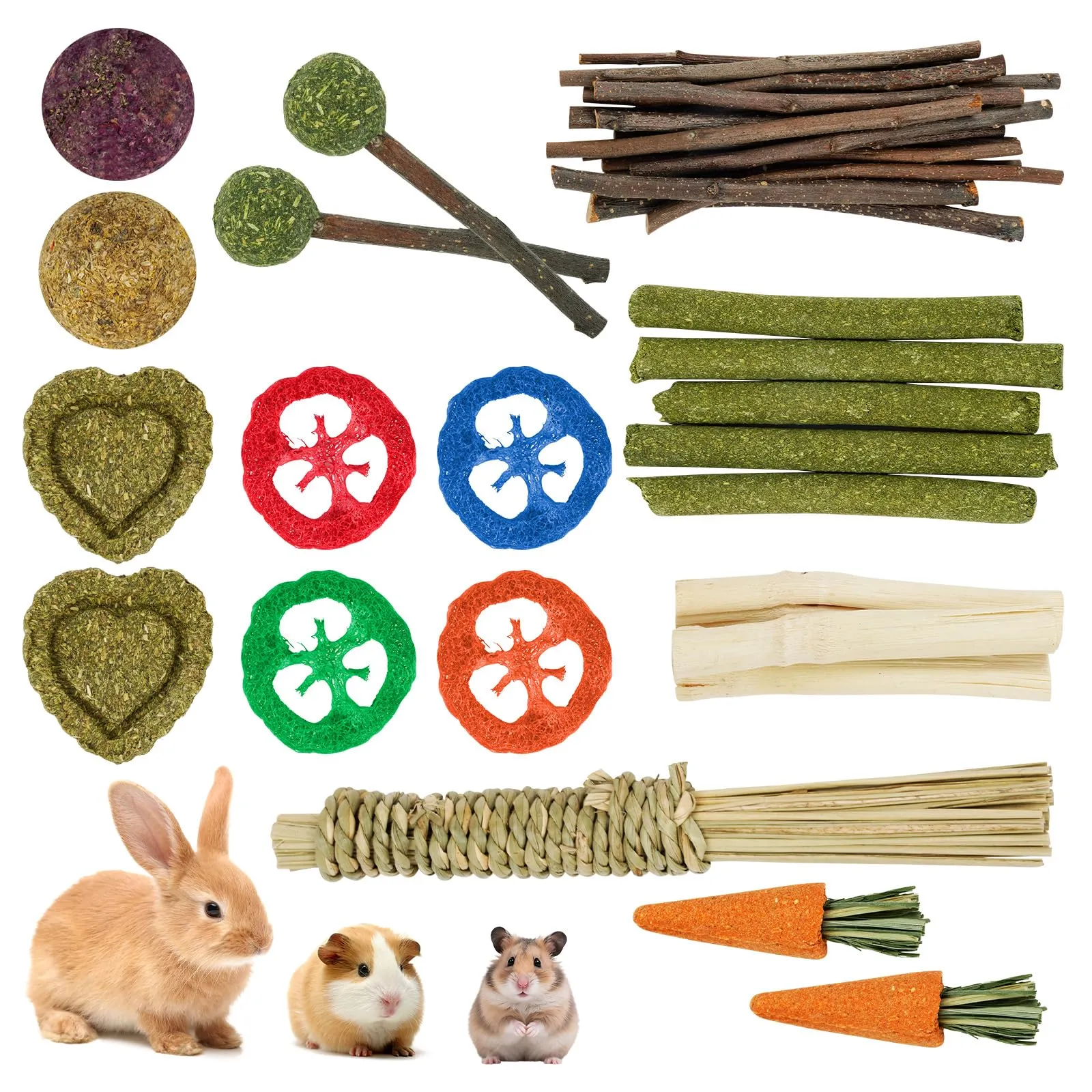 OFFCUP 16 PCS Masticabili, Piccoli Animali Giocattoli, per Gerbilli - immagine 1