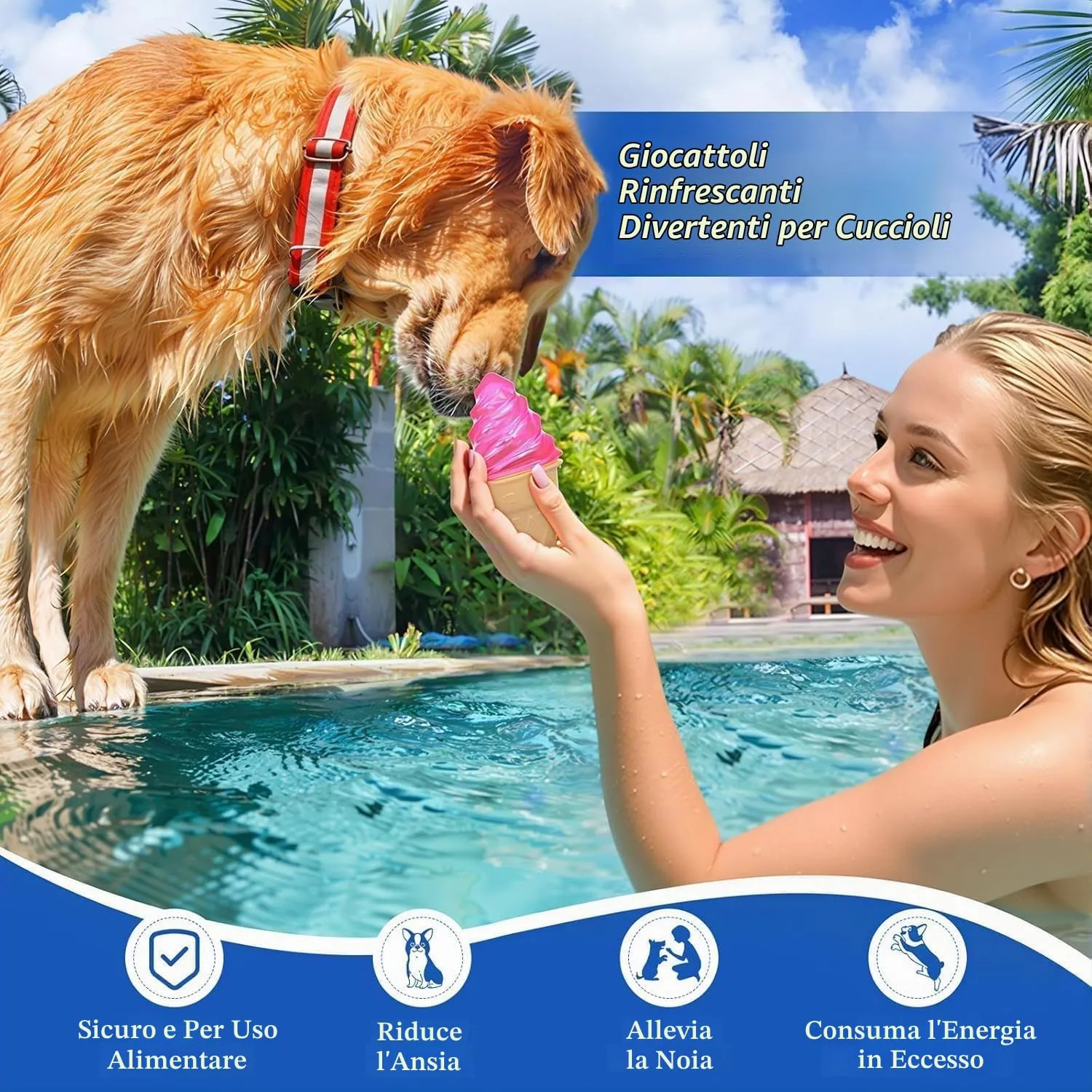 Giochi da masticare rinfrescanti per cani Pawaboo, confezione da 2 - immagine 4