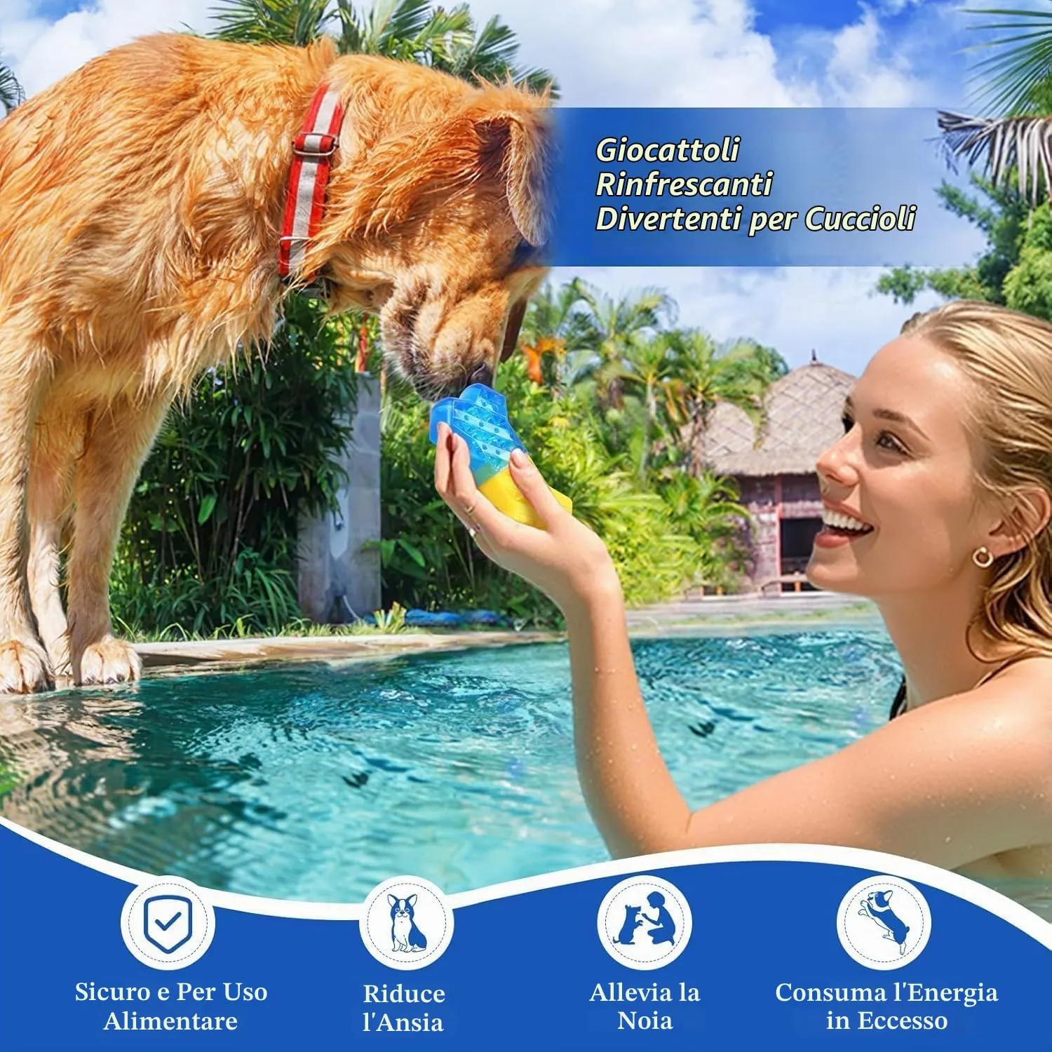 Giochi da masticare rinfrescanti per cani Pawaboo, confezione da 2 - immagine 4