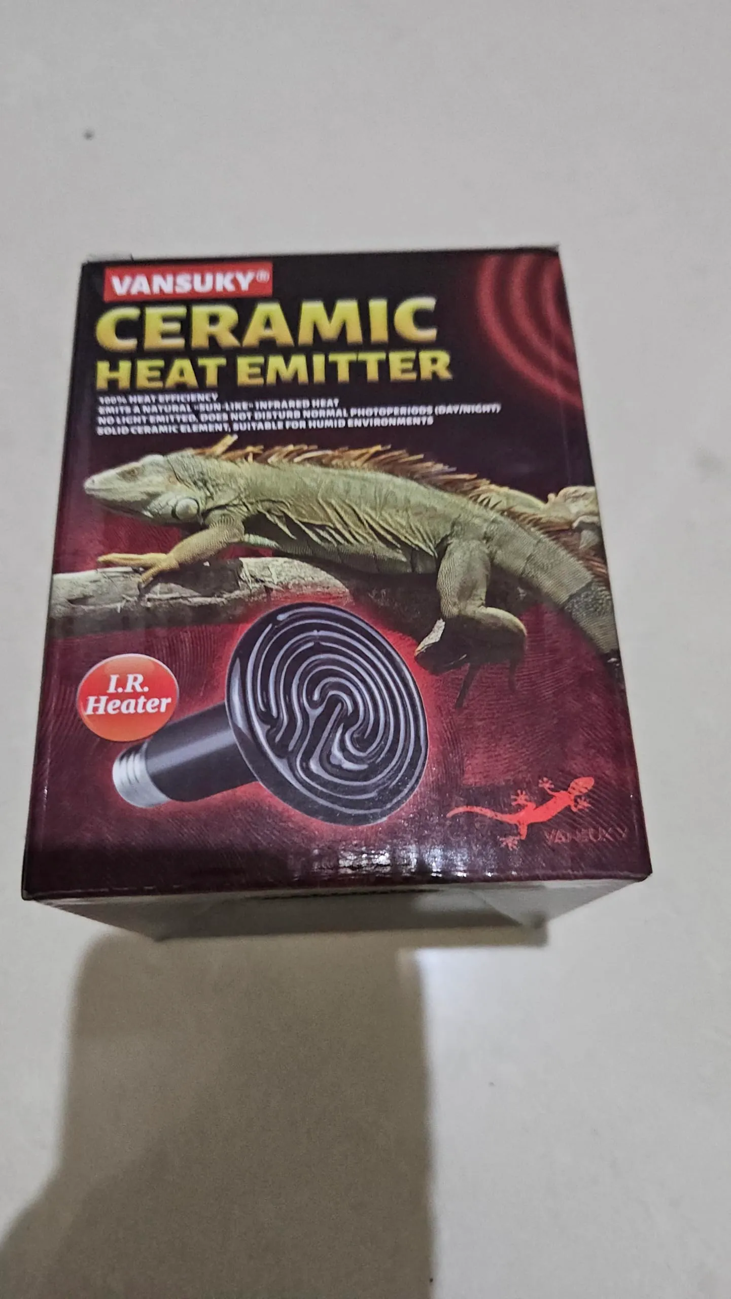 VANSUKY Lampada Riscaldante in Ceramica da 100W per Rettili-Riscaldatore per Terrario per Lucertole, Dragoni Barbuti, Serpenti e Altri Rettili-Nessuna Emissione di Luce-Attacco E27-220V - immagine 2