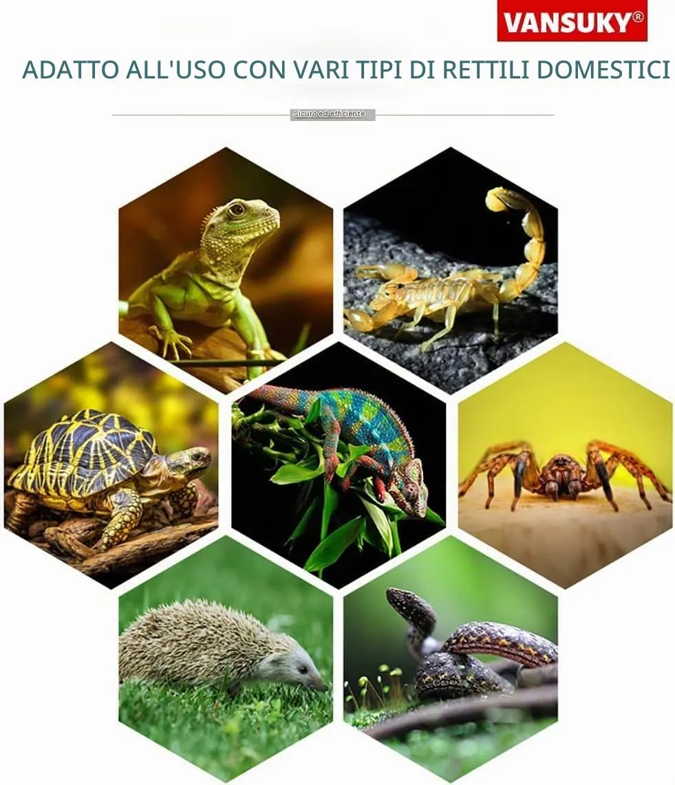 VANSUKY Lampada Riscaldante in Ceramica da 100W per Rettili-Riscaldatore per Terrario per Lucertole, Dragoni Barbuti, Serpenti e Altri Rettili-Nessuna Emissione di Luce-Attacco E27-220V - immagine 9