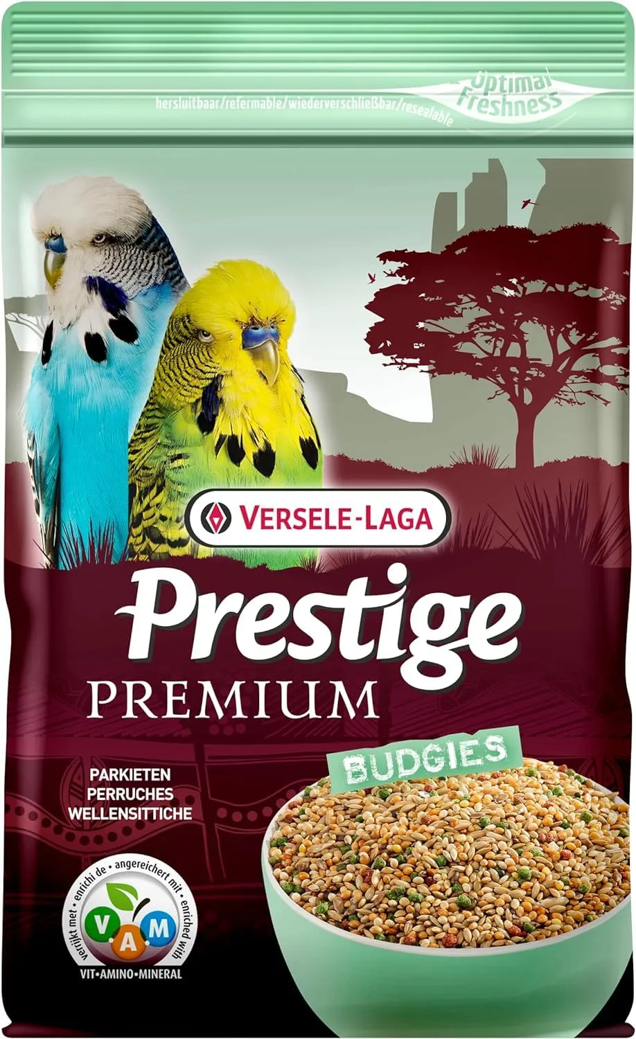 Versele-Laga Prestige Premium BUDGIES | 800 g | Miscela di semi arricchita con granuli estrusi VAM - Cocorite | Può essere utilizzato come alimento di base - immagine 1