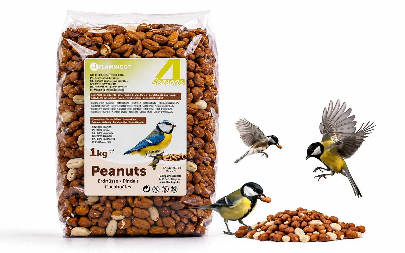 Mangime uccelli selvatici - Qualità premium - arachidi sgusciate - 1kg - immagine 1