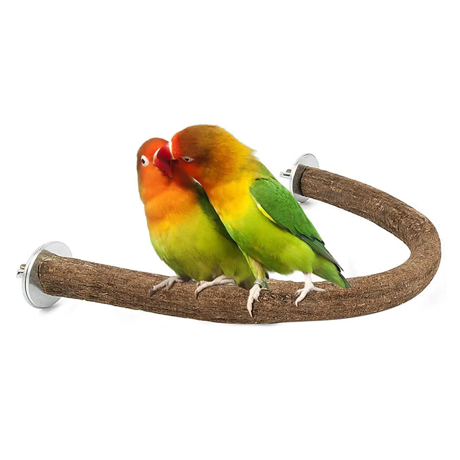 Allazone Posatoi in Legno di Uccelli, U Forma Posatoi per Uccelli, Trespolo per Uccelli e Pappagalli, Ramo D'uva Naturale Giocattolo Posatoi per Uccelli Legno Naturale per Cacatua, Cocorite - immagine 5