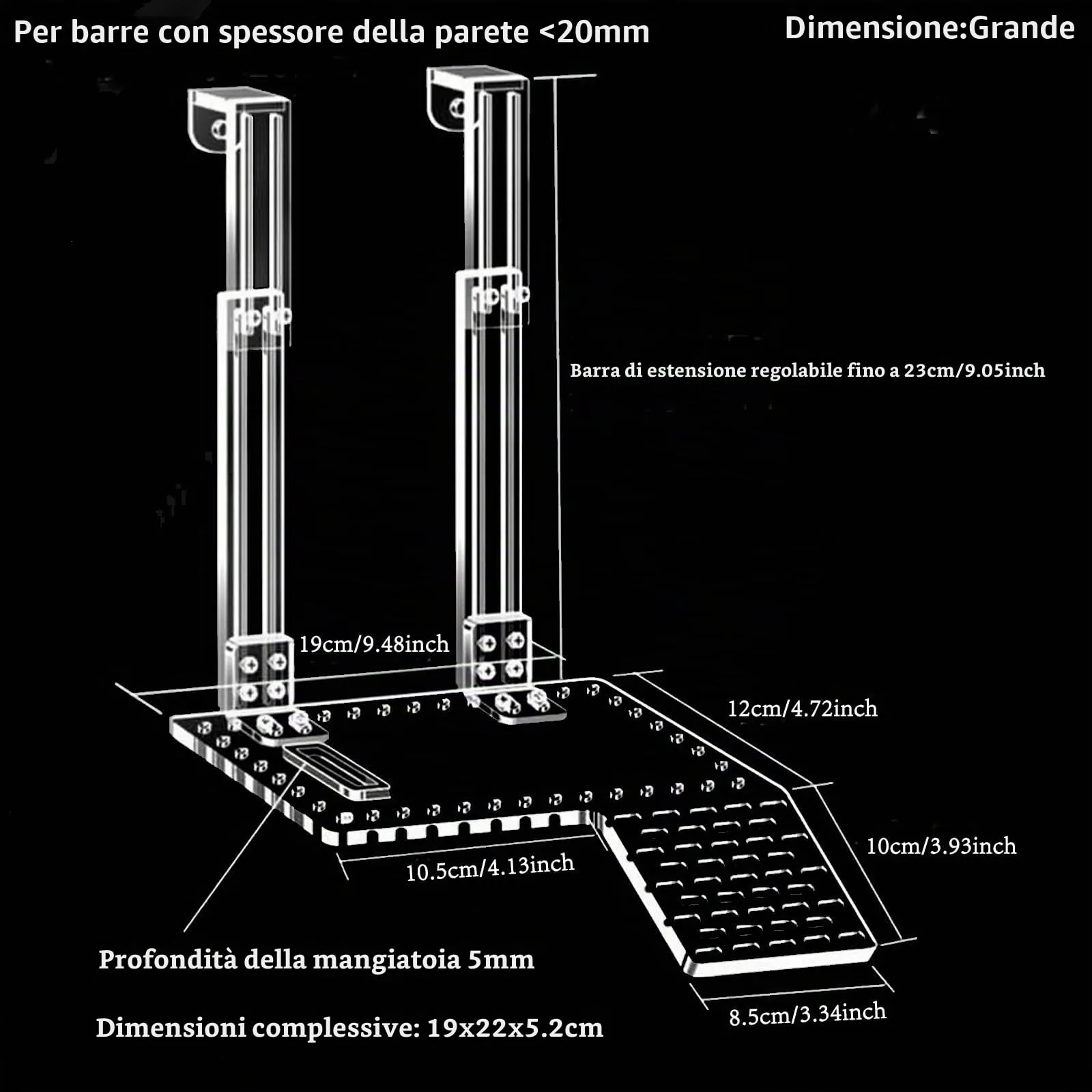 QeeHeng Piattaforma per Crogiolarsi per Tartarughe, Piattaforma in Acrilico per Tartarughe, Super Trasmissione della Luce, Habitat per Tartarughe con Ripiano da Arrampicata, Accessori per (L) - immagine 2