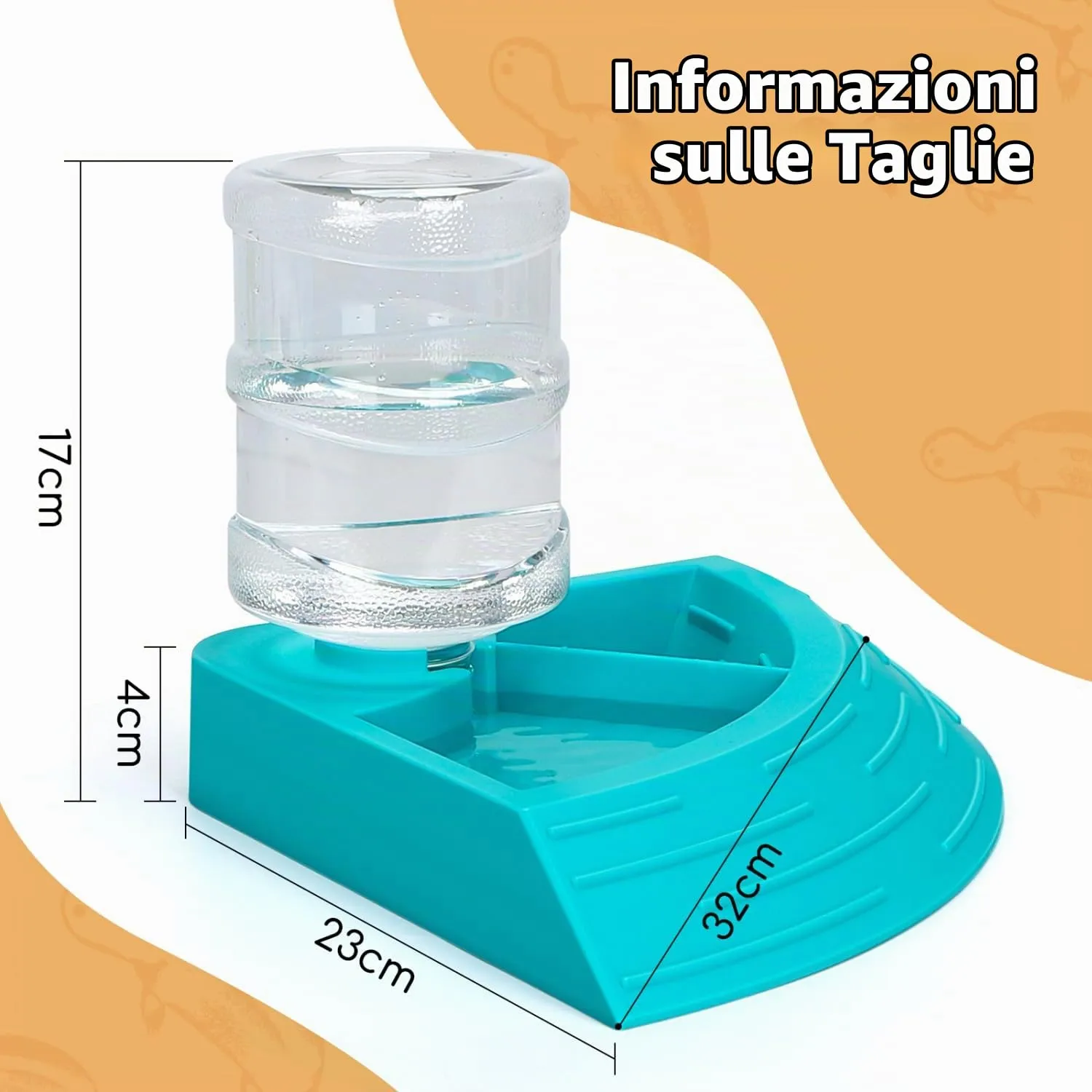 Nobleza - Alimentatore Automatico Rettile, Distributore di Acqua per Rettili Rettile Acqua Piatto Angolo Tartaruga Acqua Dispenser Bottiglia Tartaruga Cibo Ciotola (Blu, Taglia L) - immagine 5