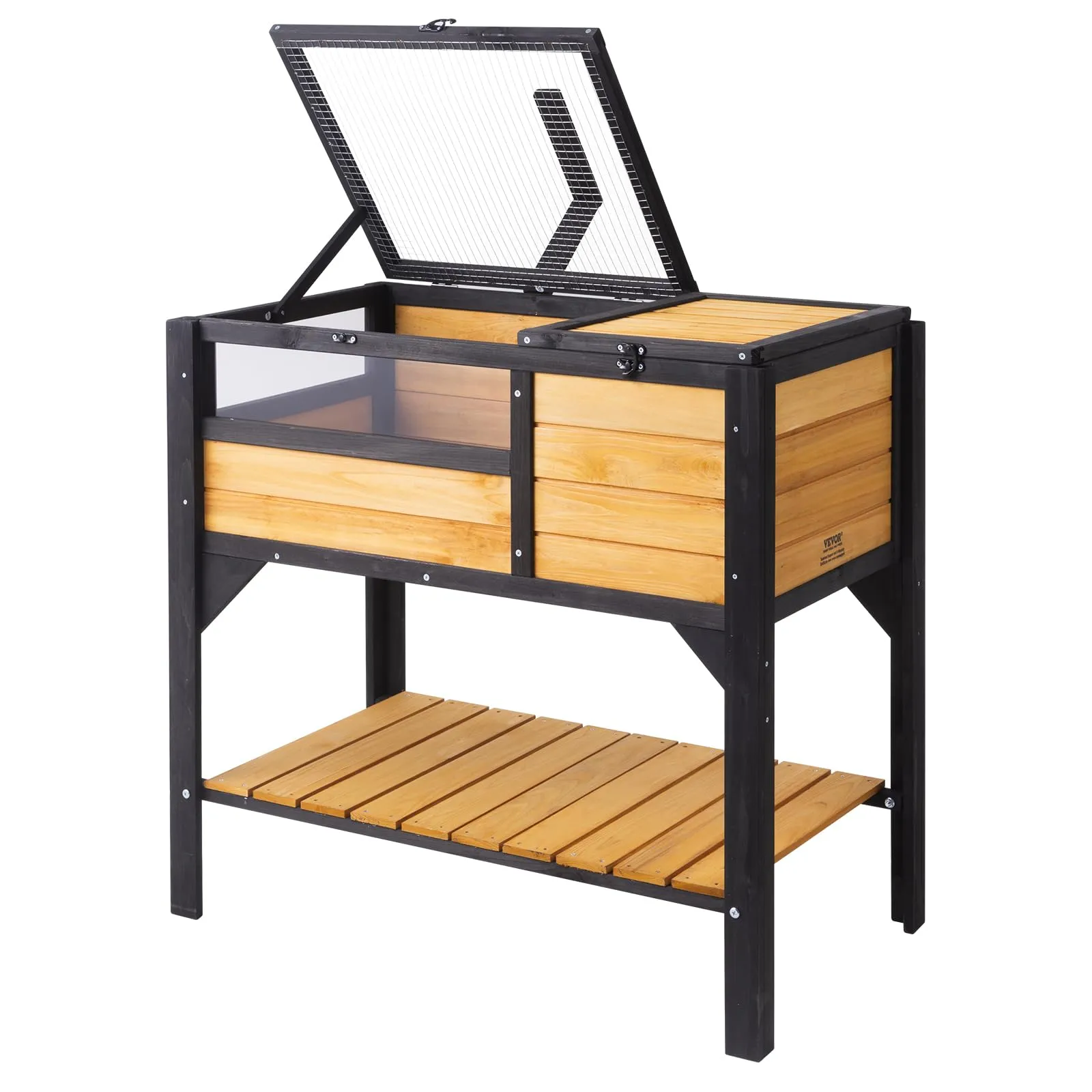 Habitat per Tartarughe VEVOR, Casa per Tartarughe in Legno di Cedro per Interni ed Esterni, Recinto per Tartarughe con Supporto Illuminato, Recinto per Rettili Piccola Gabbia per Animali con Piedini - immagine 10