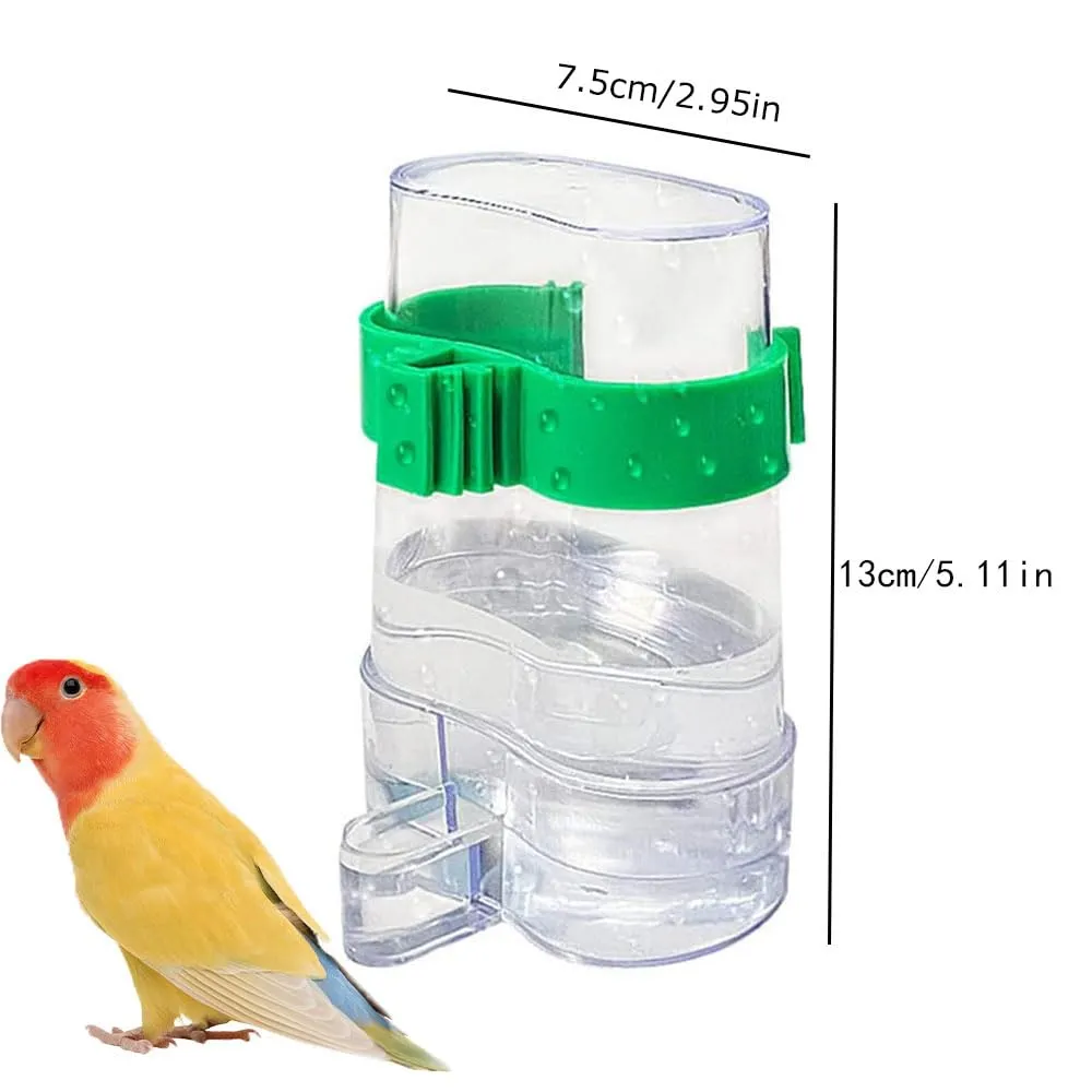 2 Pezzi Dispenser Acqua Cibo per Uccelli, 220ML Mangiatoia per Uccelli Automatica Alimentatore Automatico Dispenser per Pappagalli, Mangiatoia Alimentatore Automatico, per canarinil(13 x 7,5 cm) - immagine 2