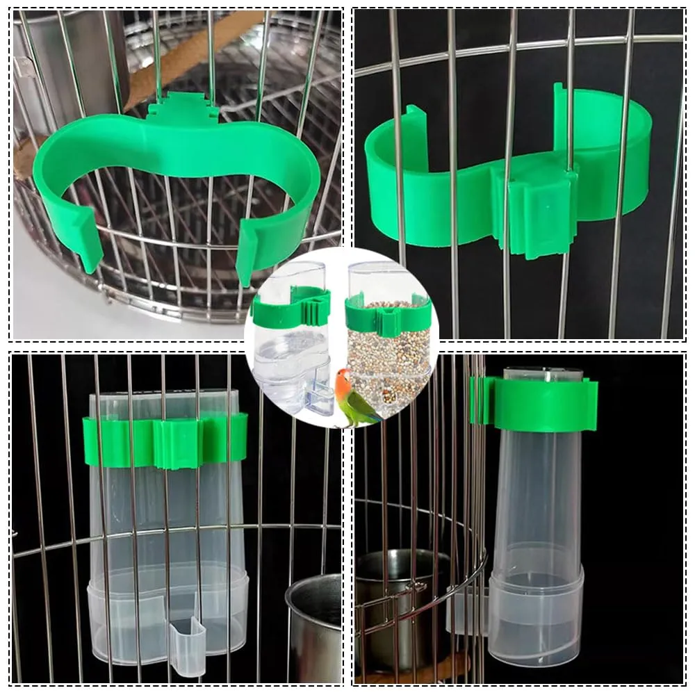 2 Pezzi Dispenser Acqua Cibo per Uccelli, 220ML Mangiatoia per Uccelli Automatica Alimentatore Automatico Dispenser per Pappagalli, Mangiatoia Alimentatore Automatico, per canarinil(13 x 7,5 cm) - immagine 3