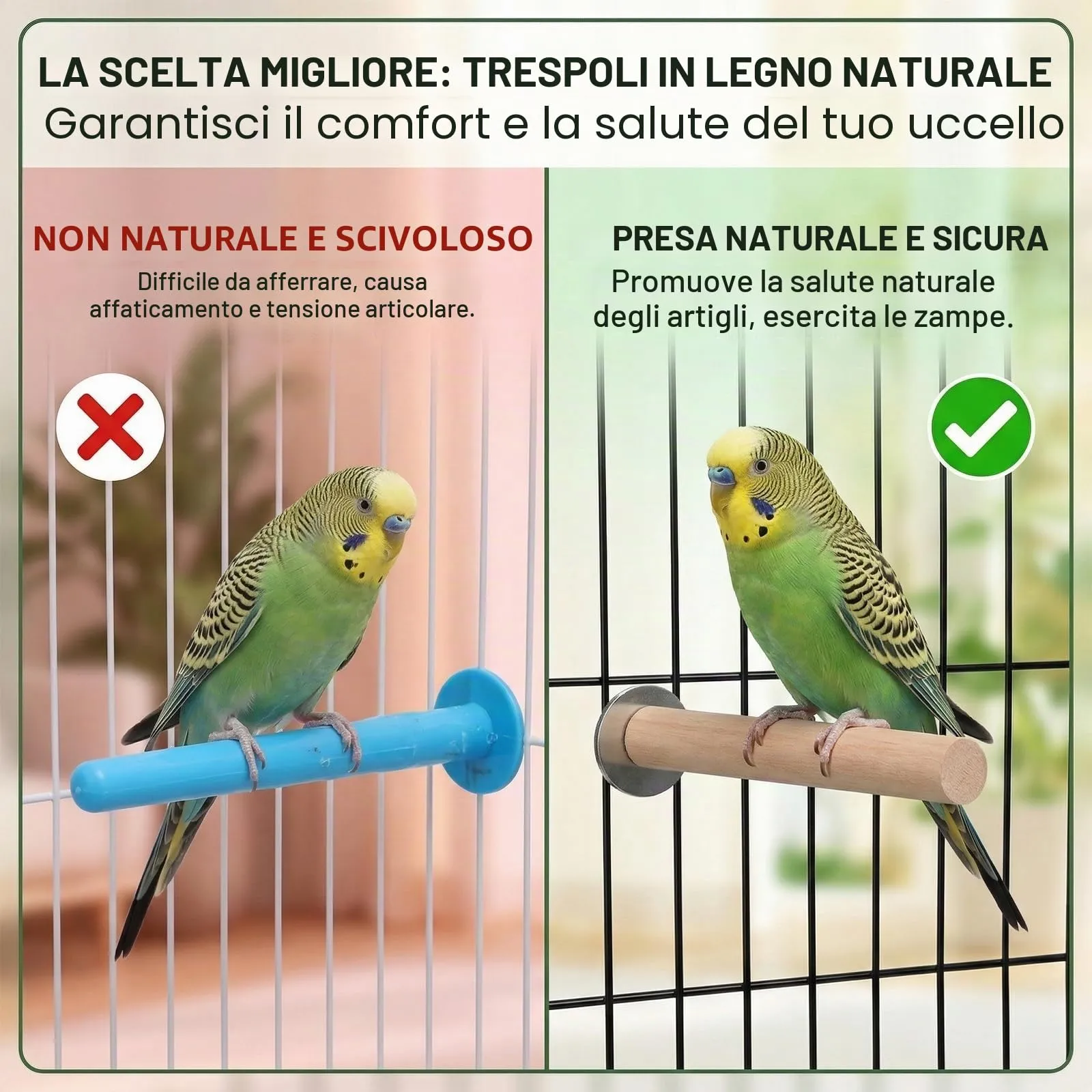 NiceNaiils 8 Pezzi Posatoio per Pappagalli, Trespolo per Pappagalli, Giochi-Pappagalli, Trespolo per Pappagalli per Uccello Giocattolo di Masticare Domestico Piattaforma - immagine 4