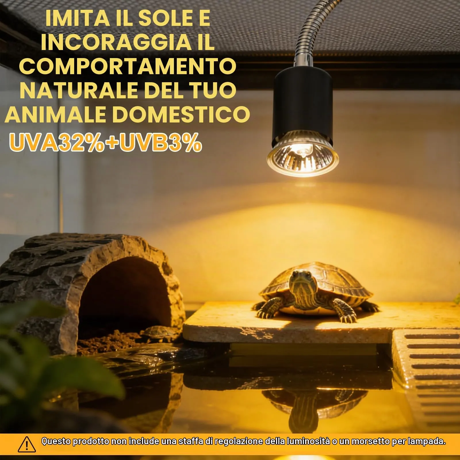 LedWekei 2 pezzi Lampada riscaldante per tartarughe, terrario, 50 W, UVA/UVB, per rettili, con attacco E27, adatta per tartarughe, draghi barbuti, lucertole e serpenti - immagine 4