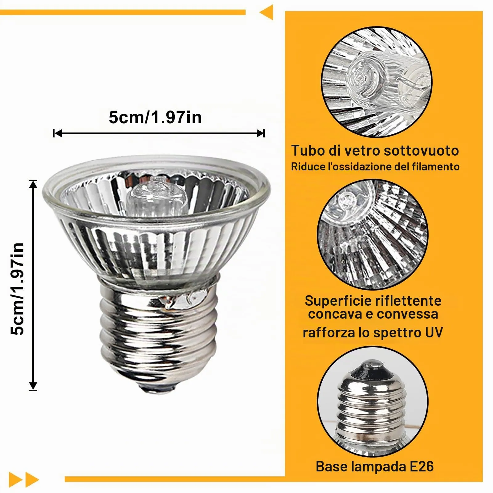 LedWekei 4 pezzi Lampada riscaldante per tartarughe, terrario, 75 W, UVA/UVB, per rettili, con attacco E27, adatta per tartarughe, draghi barbuti, lucertole e serpenti - immagine 4