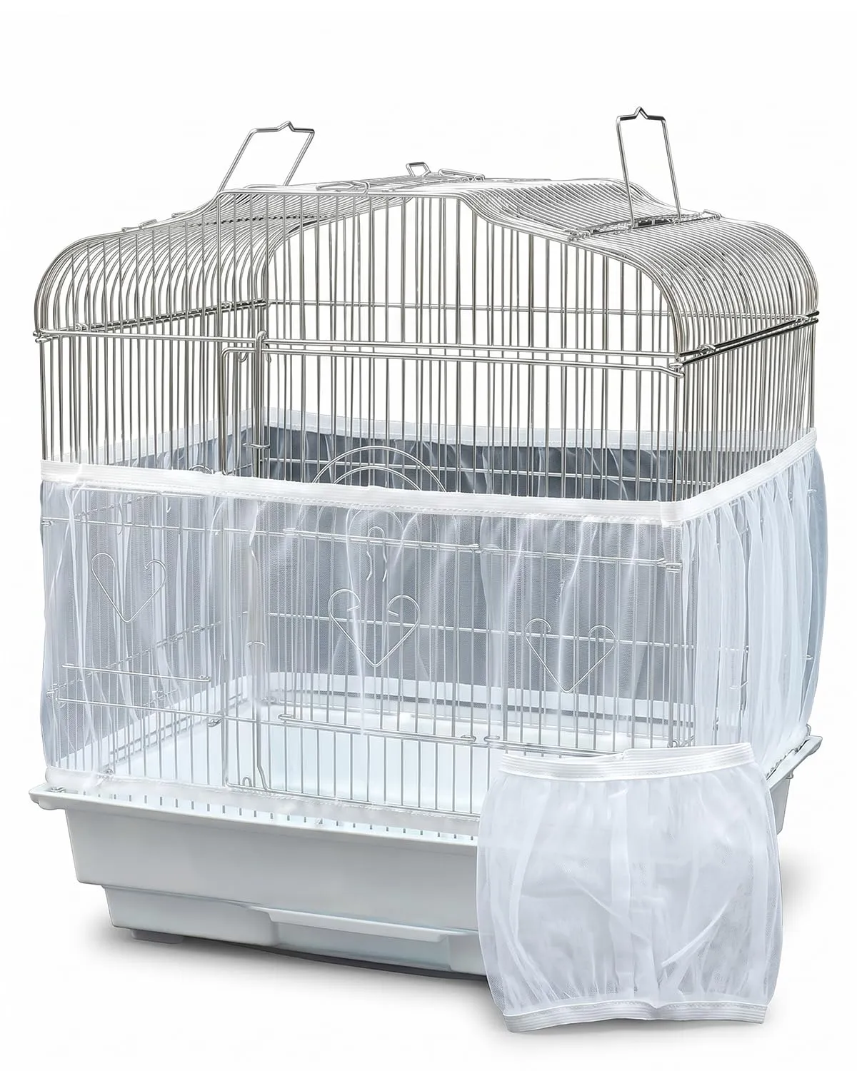 HAPZUR Rete per Gabbia Uccelli 2 PEZZI, Copertura Protettiva Regolabile in Nylon Anti-Sporco per Pappagalli, Raccoglitore Semi Universale per un Ambiente Pulito. - immagine 1