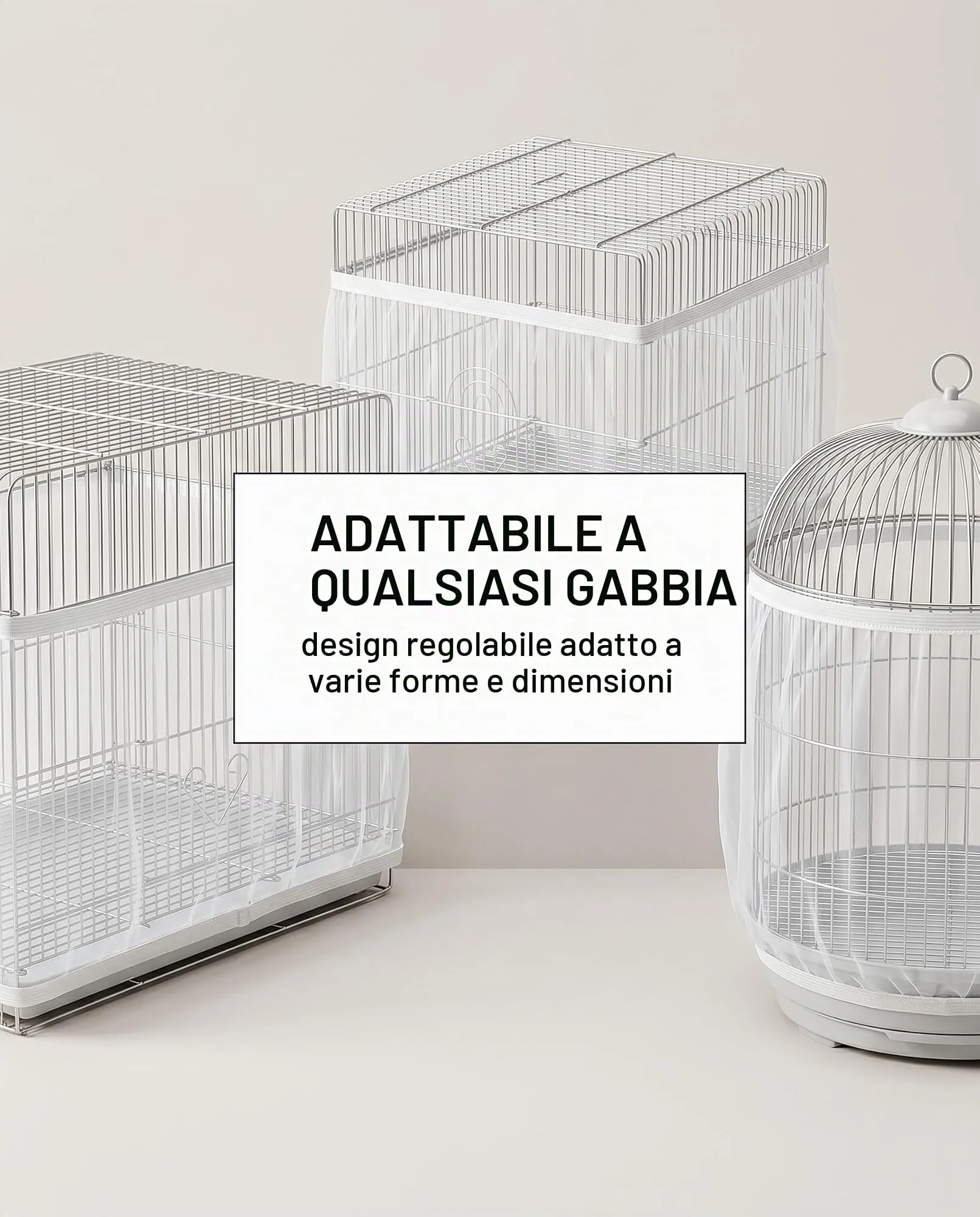 HAPZUR Rete per Gabbia Uccelli 2 PEZZI, Copertura Protettiva Regolabile in Nylon Anti-Sporco per Pappagalli, Raccoglitore Semi Universale per un Ambiente Pulito. - immagine 4