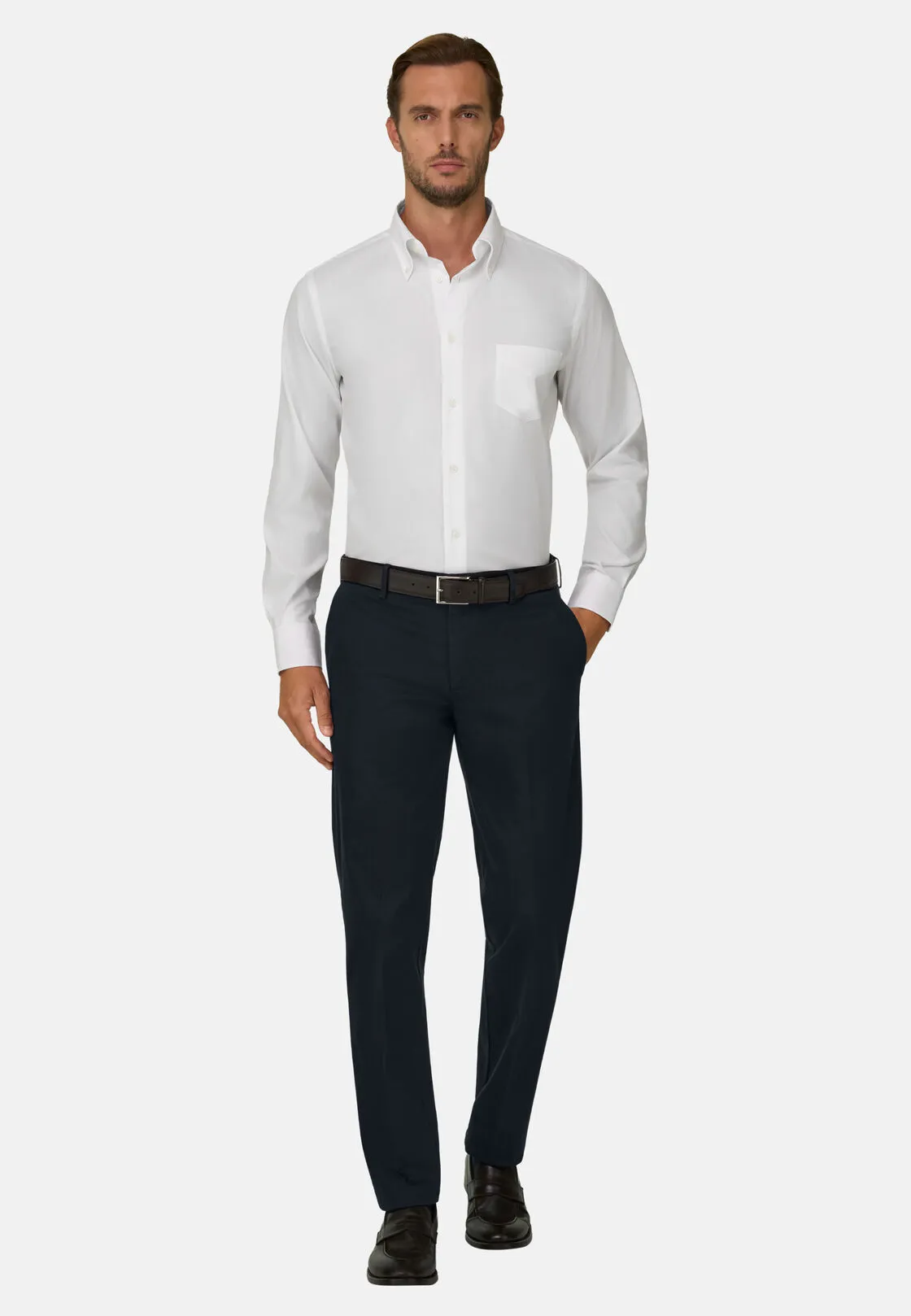 Boggi, Pantaloni In Cotone Tencel Elasticizzato, Uomo, Navy, Taglia: 40 - immagine 2