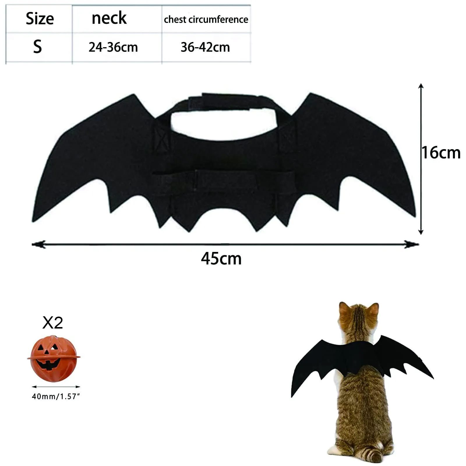 Costumi di Halloween per Gatti, Mantello per animali domestici, Scialle per cani di piccola taglia (B) - immagine 2