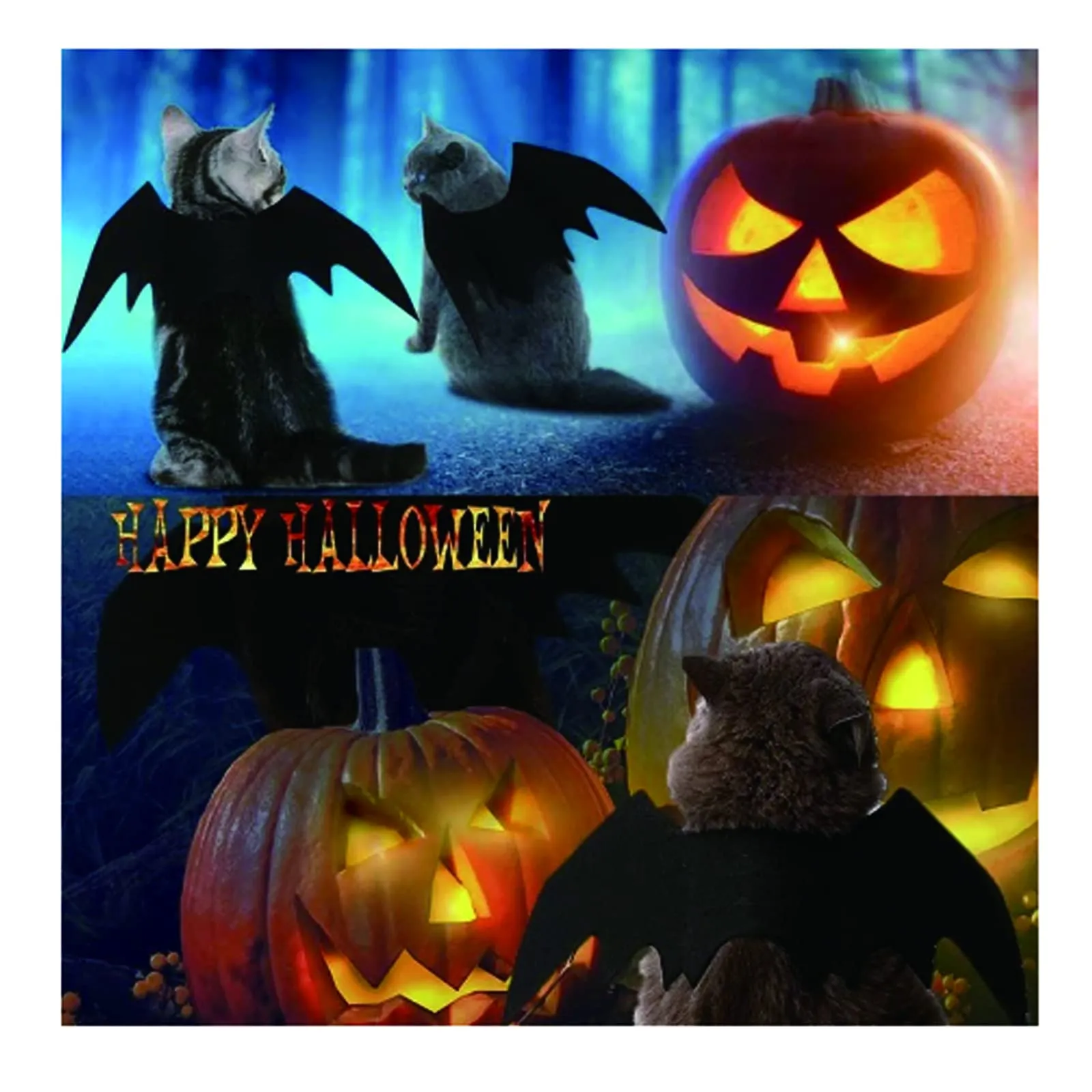 Costumi di Halloween per Gatti, Mantello per animali domestici, Scialle per cani di piccola taglia (B) - immagine 5