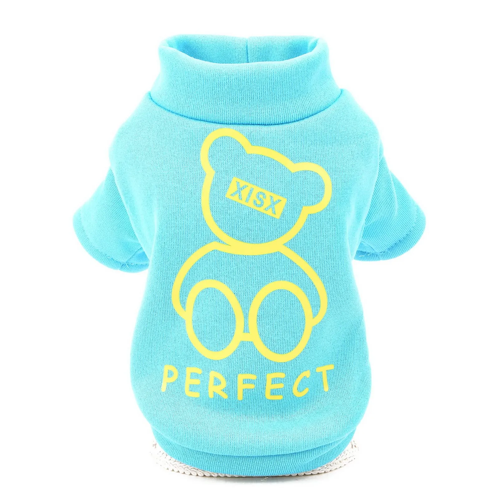 SMALLLEE_LUCKY_STORE Simpatico cartone animato cucciolo felpa in pile pullover maglioni per cani di piccola taglia media gatto Yorkie Chihuahua gattino caldo autunno inverno vestiti, Blu, S - immagine 6