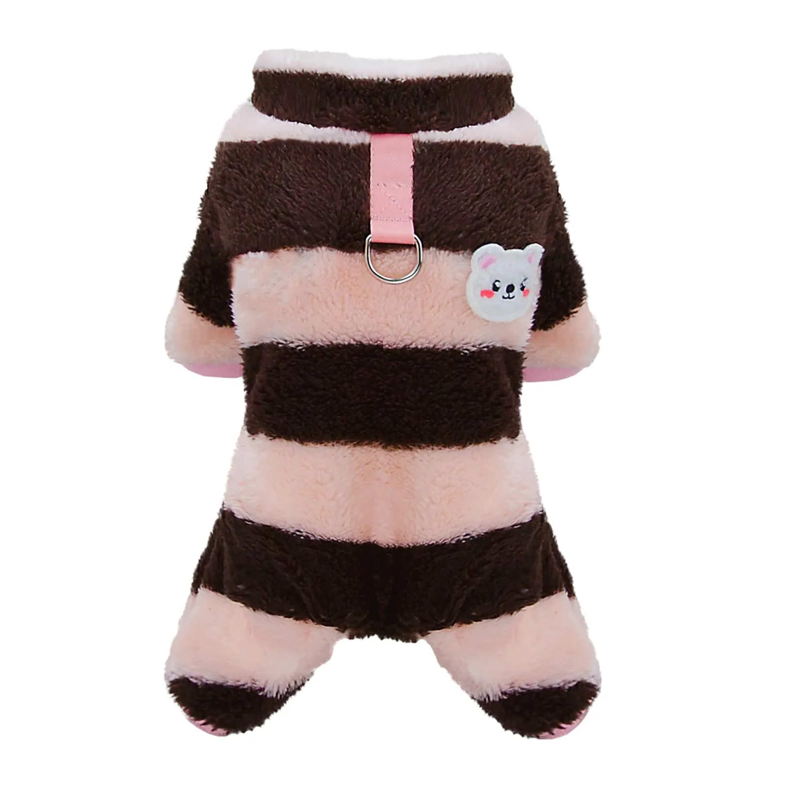 Izefia Maglione Cane Vestiti in Pile Lana Invernale Caldo 4 Gambe Jumpsuit Pigiama a Righe Arcobaleno Maglione per Cane Piccolo Gatto Medio - immagine 1