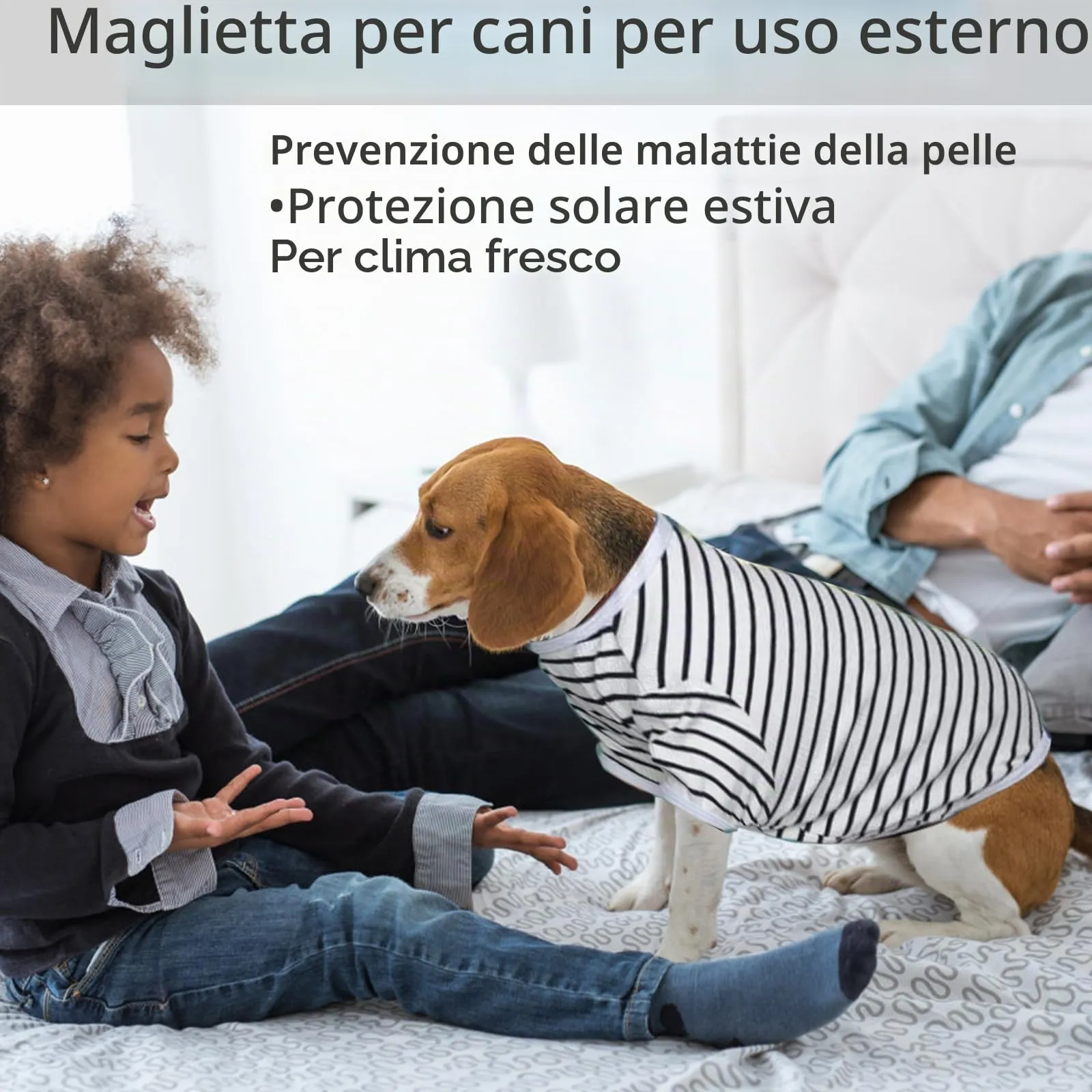 Shengxi Maglioncino Cane T-shirt in Cotone a Righe Per Cani Estivo Traspirante Maglietta con Maniche Magliette Morbido Elasticizzata per Chihuahua Bulldog Piccola Gatti (XL) - immagine 2