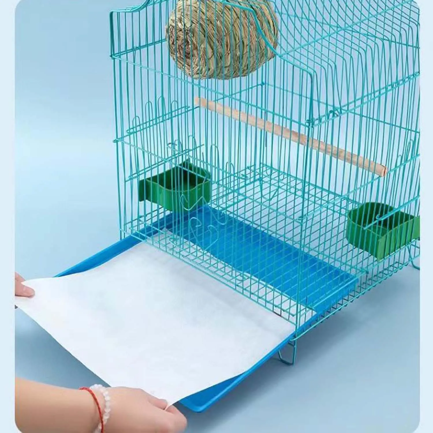 Allazone 100 Fogli di Carta per Gabbie per Uccelli, Fogli in Tessuto non Tessuto per Gabbie per Uccelli, Pretagliati e Assorbenti per Animali Domestici (20 x 27cm) - immagine 5