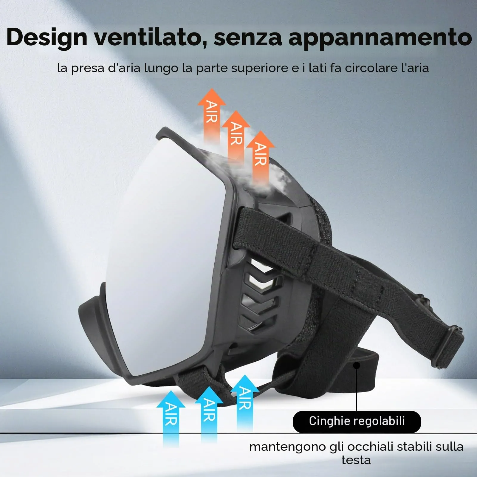 NAMSAN Occhiali per cani con ampio campo visivo, occhiali da sole con protezione UV per cani di taglia grande, occhiali di sicurezza per la protezione degli occhi del cane con cinturino regolabile e - immagine 4