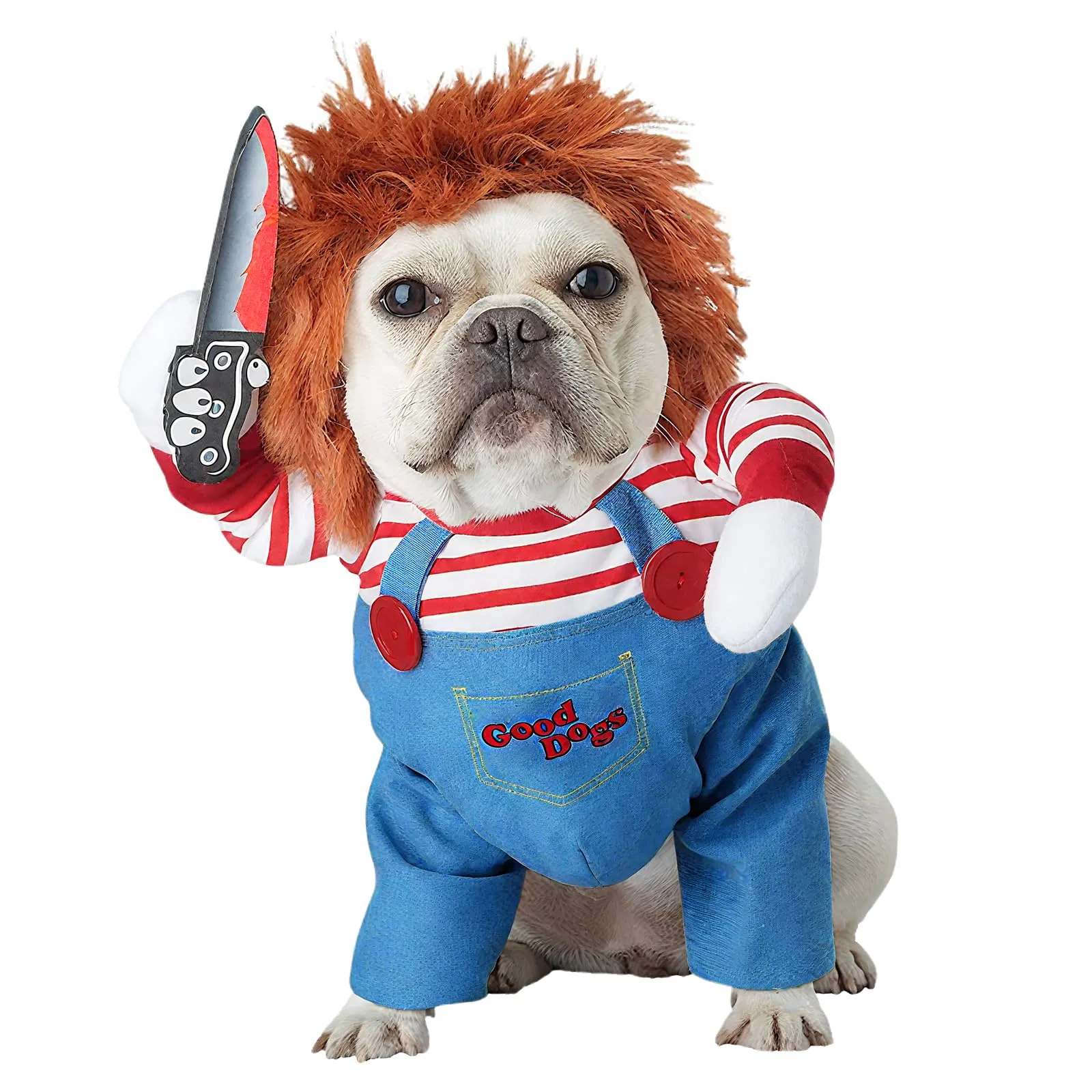 Sikweny Costumi Halloween Cani Include Giacca e Barba Finta Costume Halloween Cane Vestiti per Cani Regolabile Vestito Cane Traspirante Vestiti per Gatti per Costumi Festival Feste Tema (S) - immagine 1