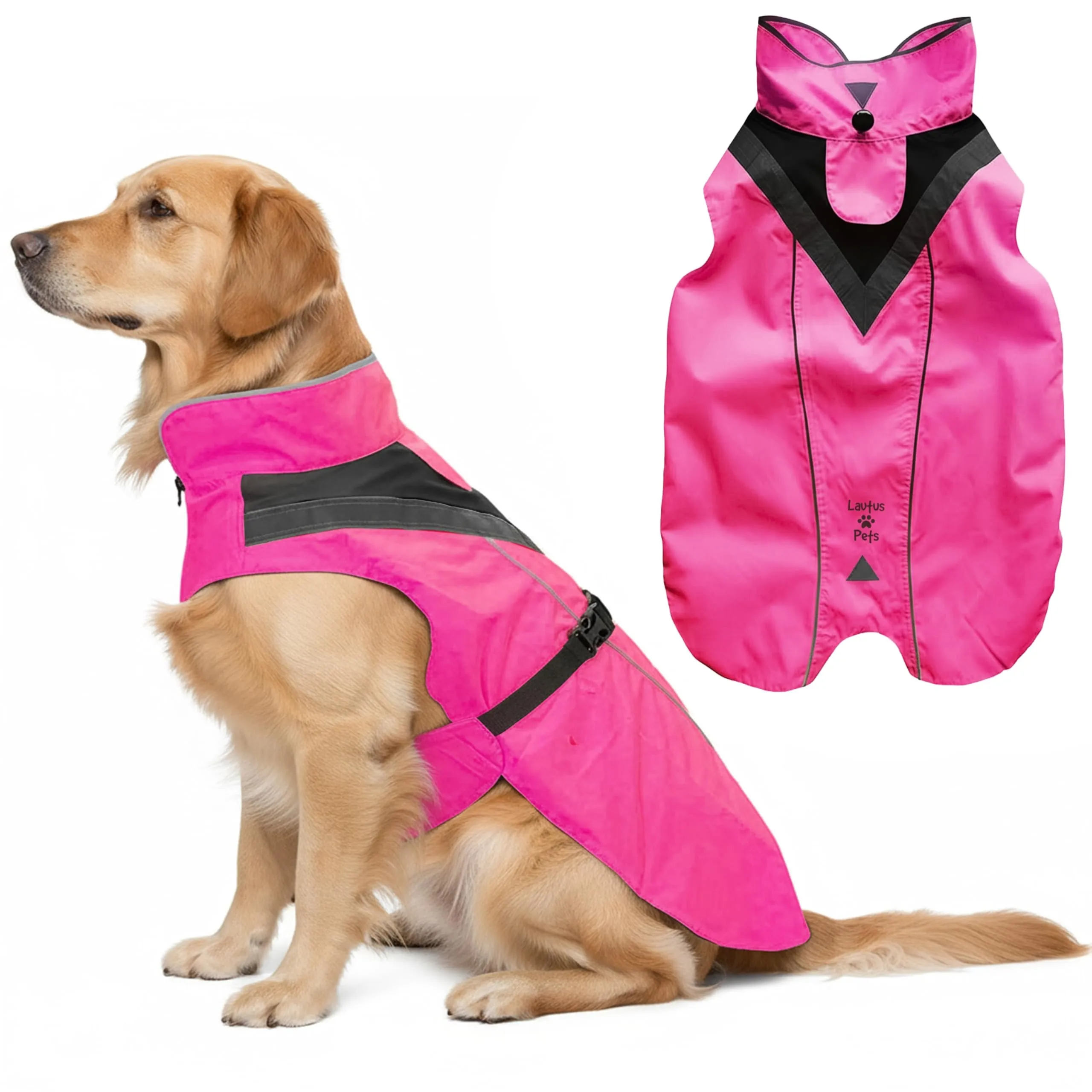 Lautus Pets Impermeabile Cane, Accessori Per Cani, Strisce Riflettenti - immagine 1