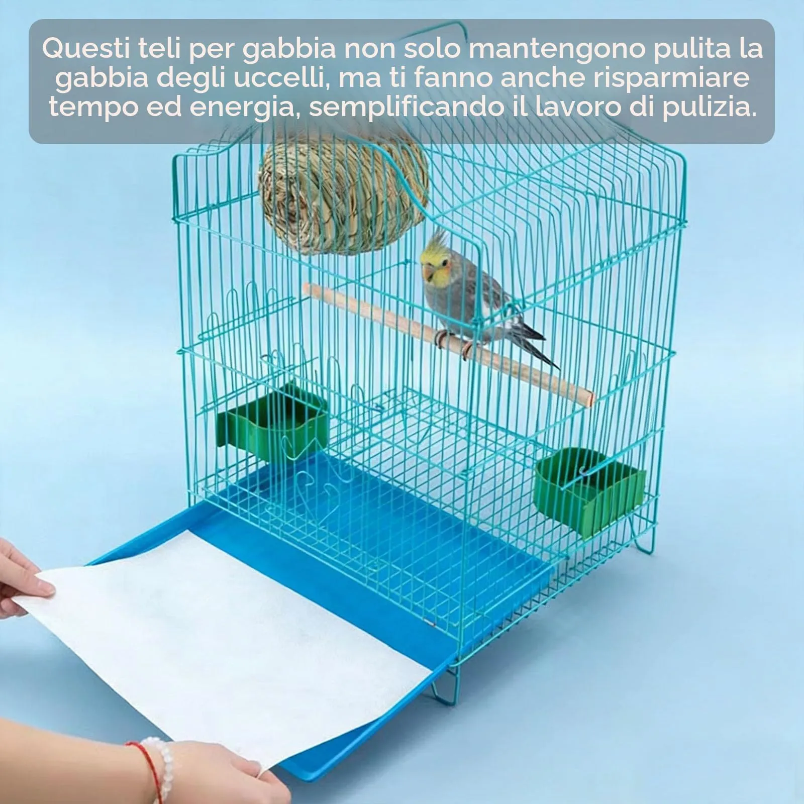 Allazone 100 Fogli in Tessuto non Tessuto per Gabbie per Uccelli, Fogli di Carta per Gabbie per Uccelli, Pretagliati e Assorbenti per Animali Domestici, 20 x 30cm - immagine 8