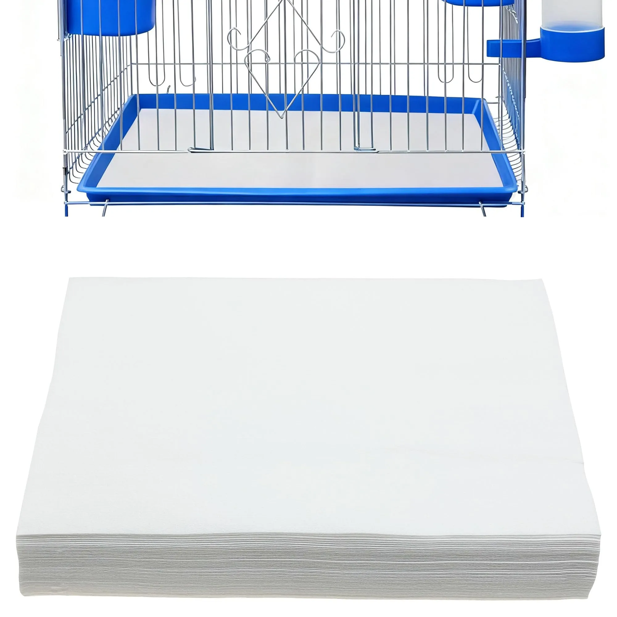 Allazone 100 Fogli in Tessuto Non Tessuto per Gabbie per Uccelli, Fogli di Carta per Gabbie per Uccelli, Pretagliati e Assorbenti per Gabbie per Animali Domestici, 17 x 26 cm (6.7 x 10.2 Pollici) - immagine 1