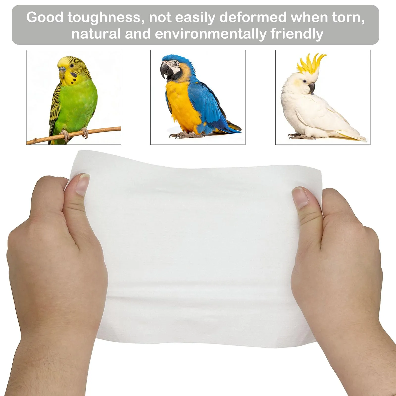 Allazone 100 Fogli in Tessuto Non Tessuto per Gabbie per Uccelli, Fogli di Carta per Gabbie per Uccelli, Pretagliati e Assorbenti per Gabbie per Animali Domestici, 40 x 40cm - immagine 5