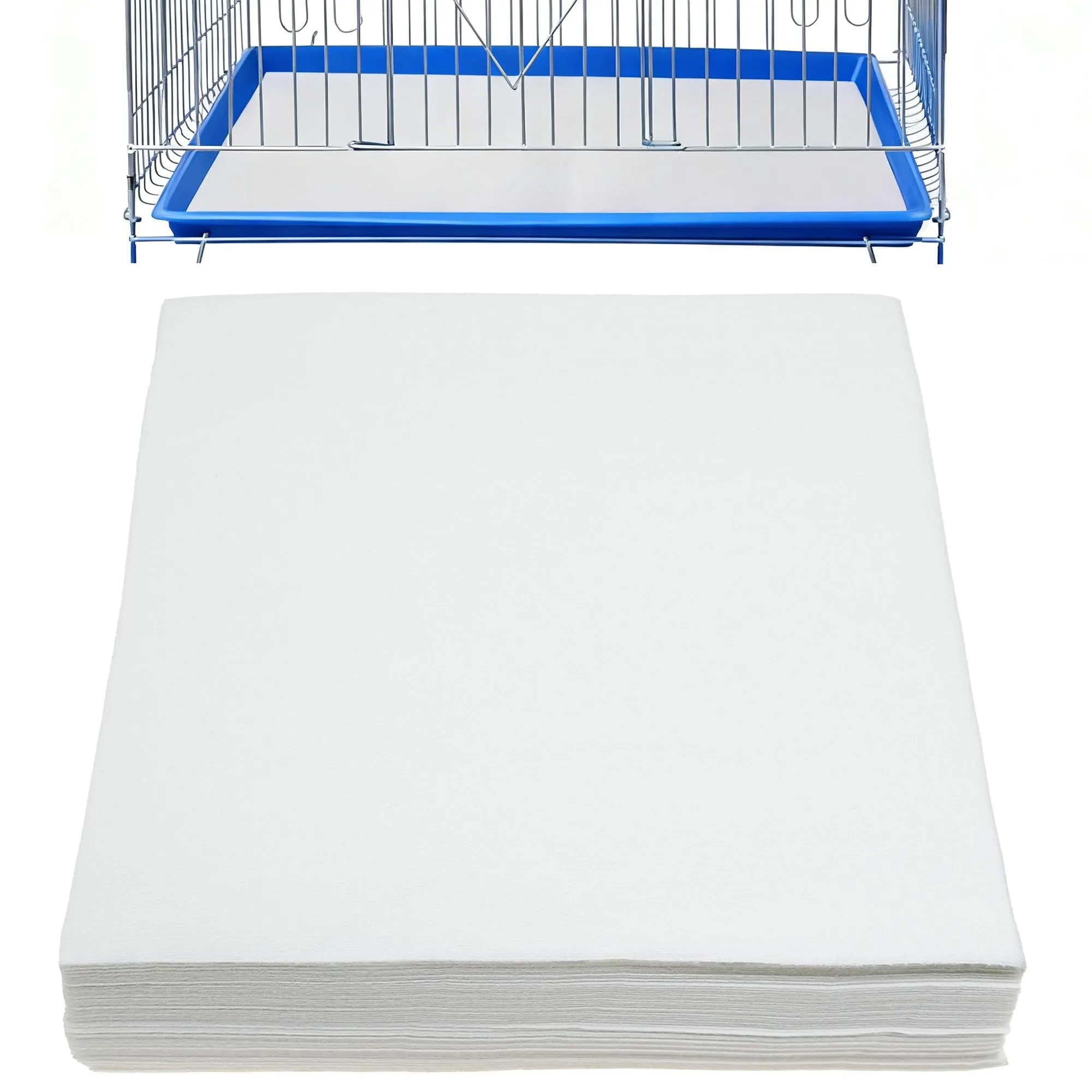 Allazone 100 Fogli in Tessuto Non Tessuto per Gabbie per Uccelli, Fogli di Carta per Gabbie per Uccelli, Pretagliati e Assorbenti per Gabbie per Animali Domestici, 20 x 20 cm - immagine 1