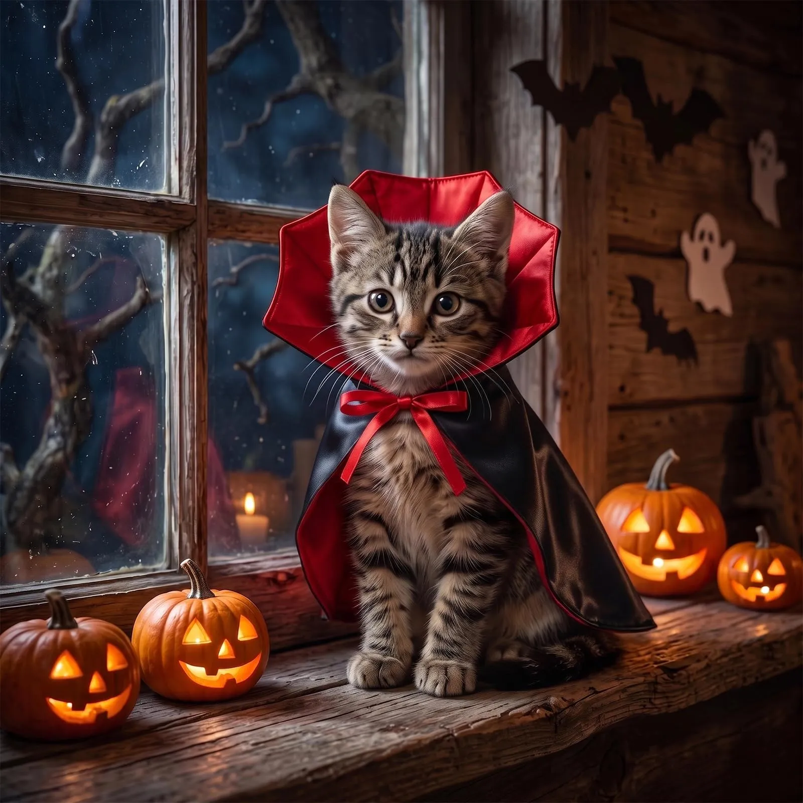 SINAYREK Halloween Mantello Vampiro Costume Gatto Cane Leggero - immagine 5