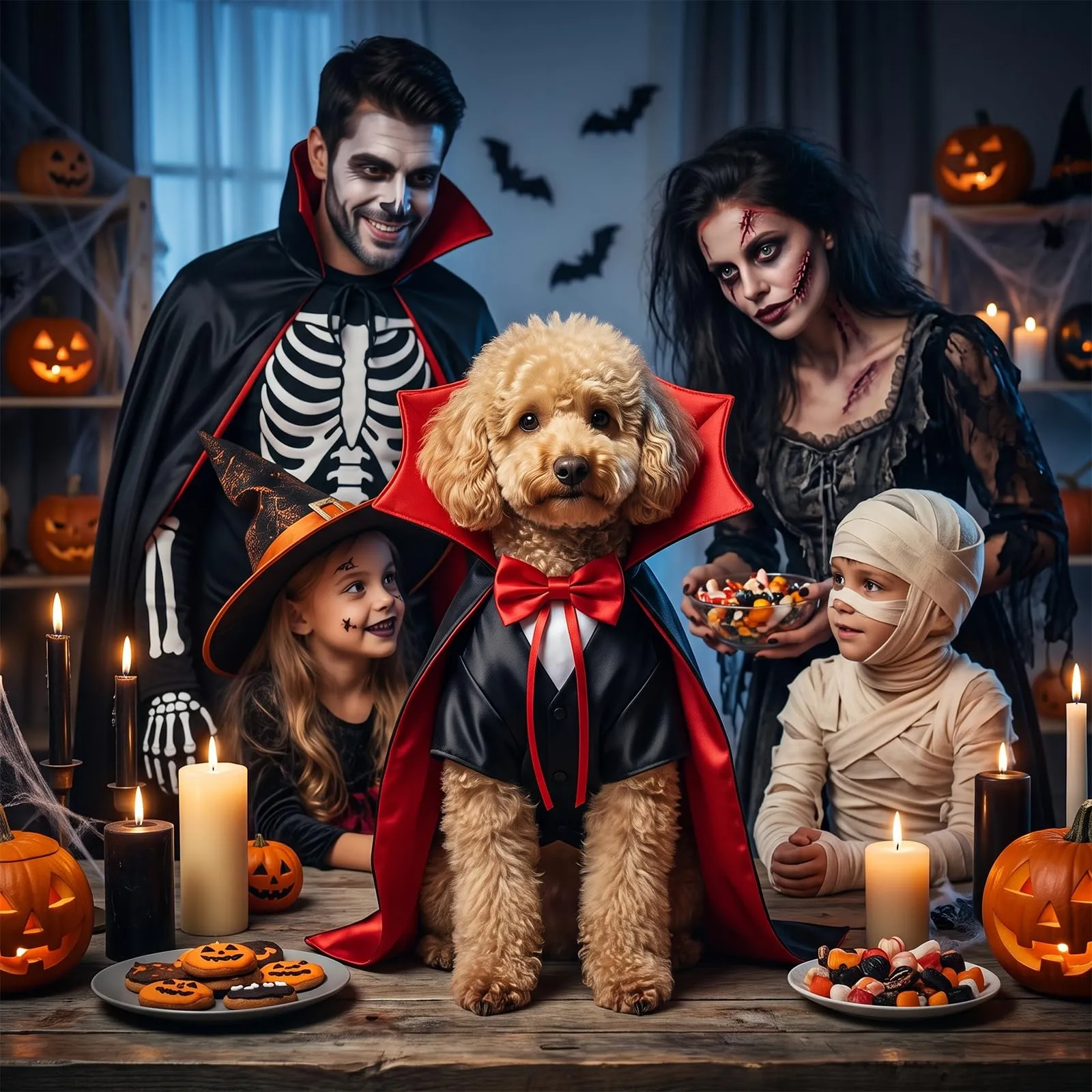 SINAYREK Halloween Mantello Vampiro Costume Gatto Cane Leggero - immagine 7