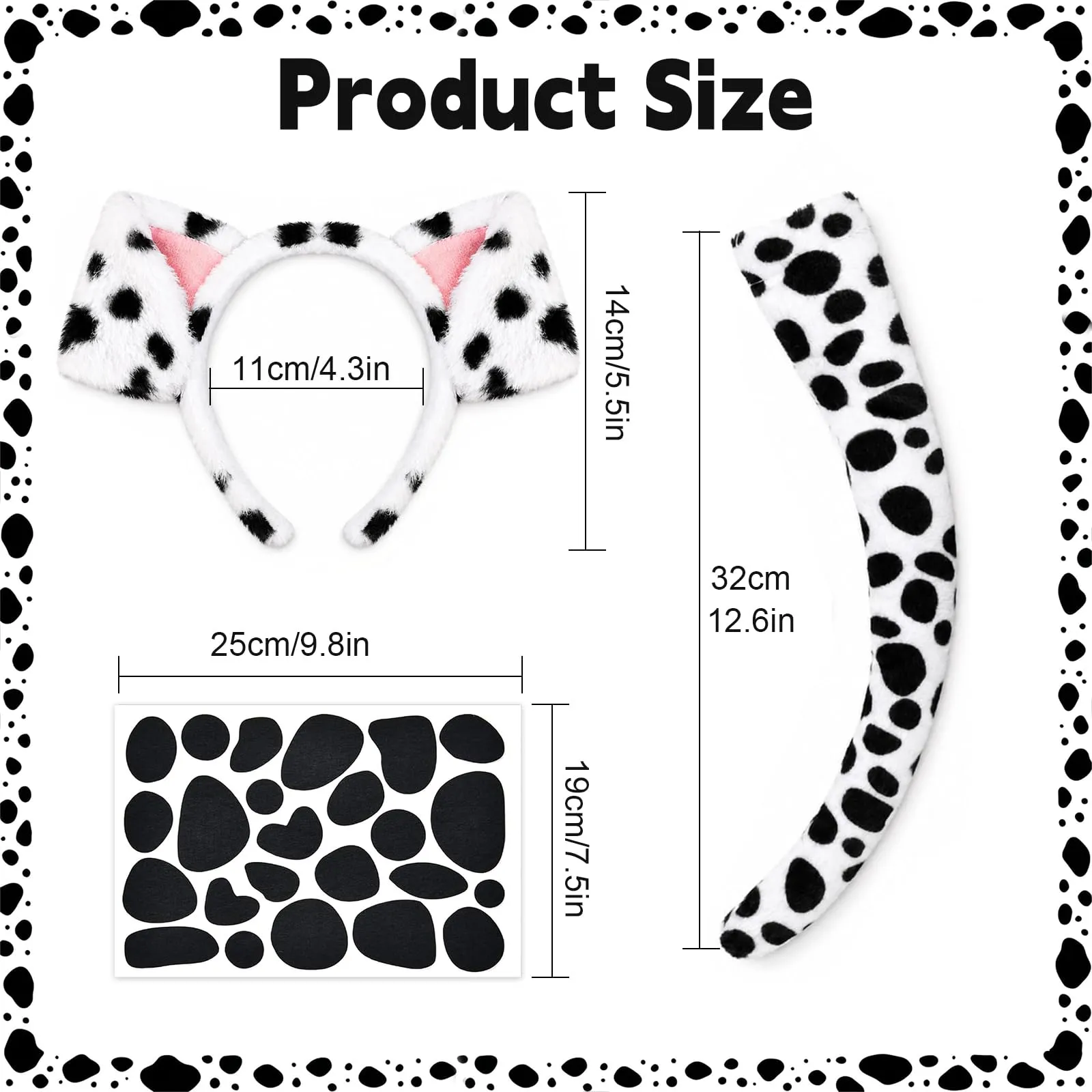 XULIDEONG Set di Costumi Animali, Cerchietto Orecchie Cane con Coda e Collana, Accessori per Costumi di Animali per Carnevale, Halloween - immagine 2