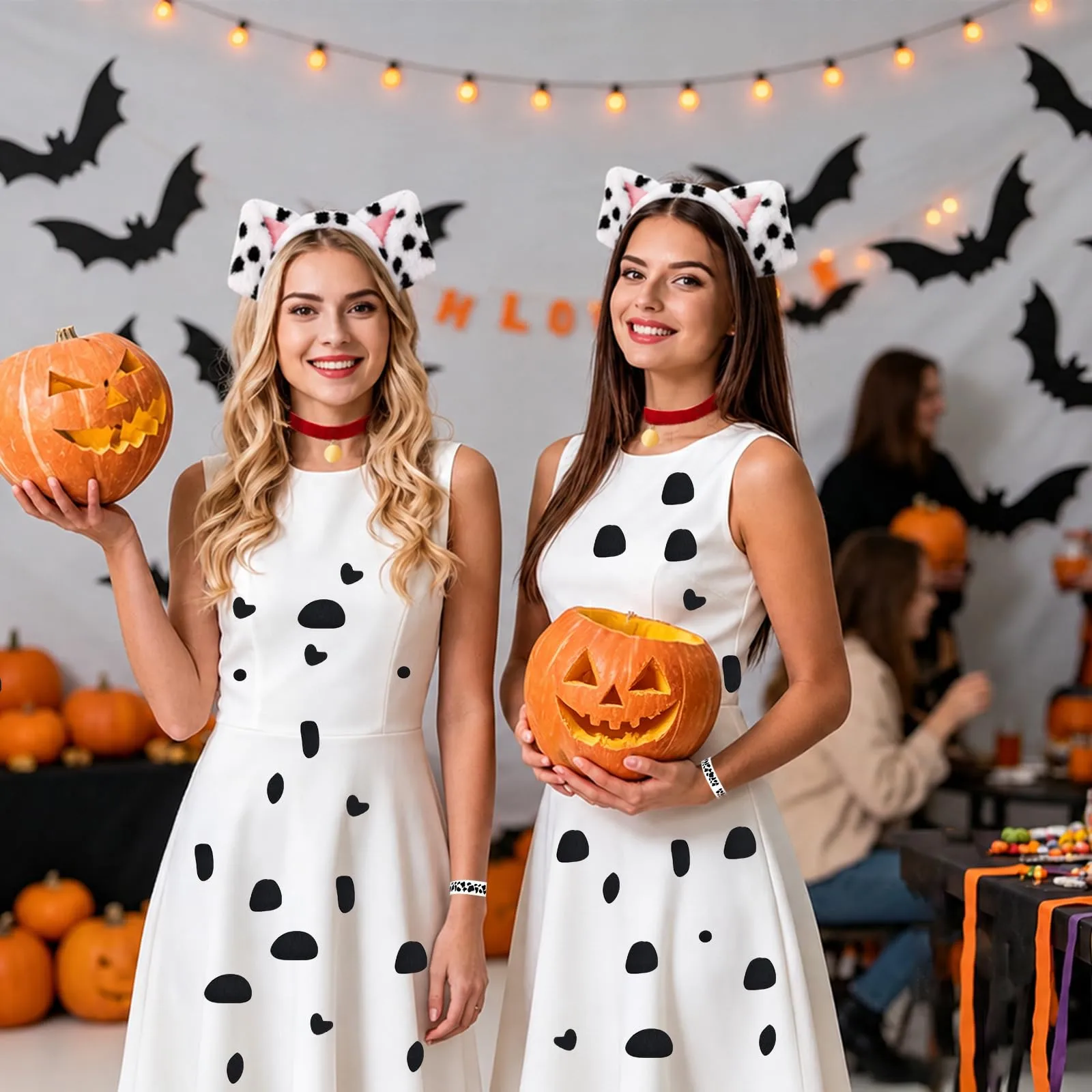 XULIDEONG Set di Costumi Animali, Cerchietto Orecchie Cane con Coda e Collana, Accessori per Costumi di Animali per Carnevale, Halloween - immagine 3