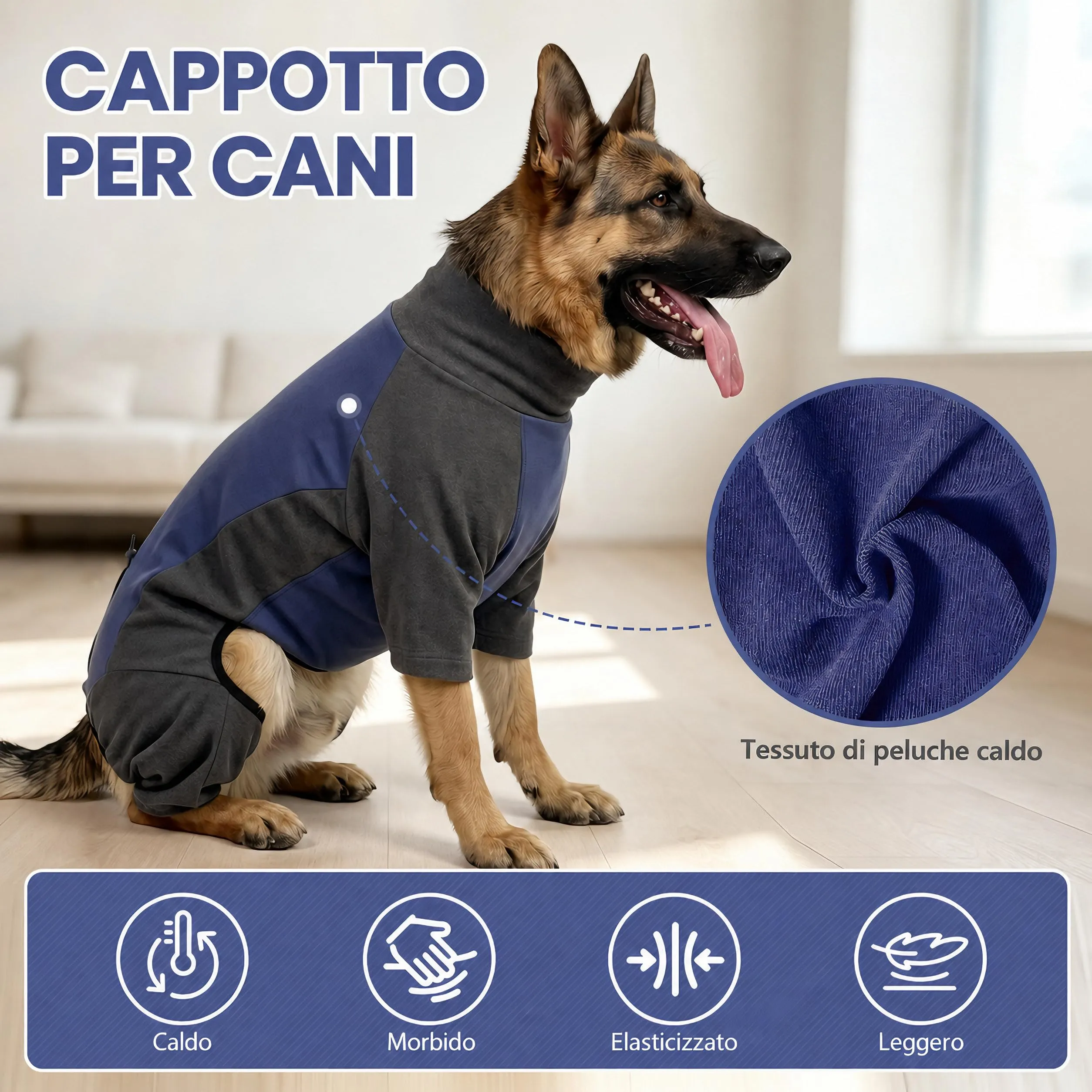 Cappotto Cane Invernale Cappottino per Cani Maglione Giacca Caldo - immagine 4