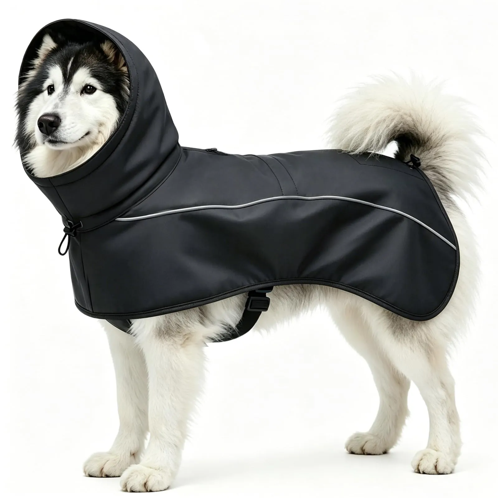 Mosucoirl Giacca impermeabile per cani, impermeabili per cani Cappotti da pioggia riflettenti con cappuccio Poncho a prova di neve per cani piccoli e medi grandi - immagine 1