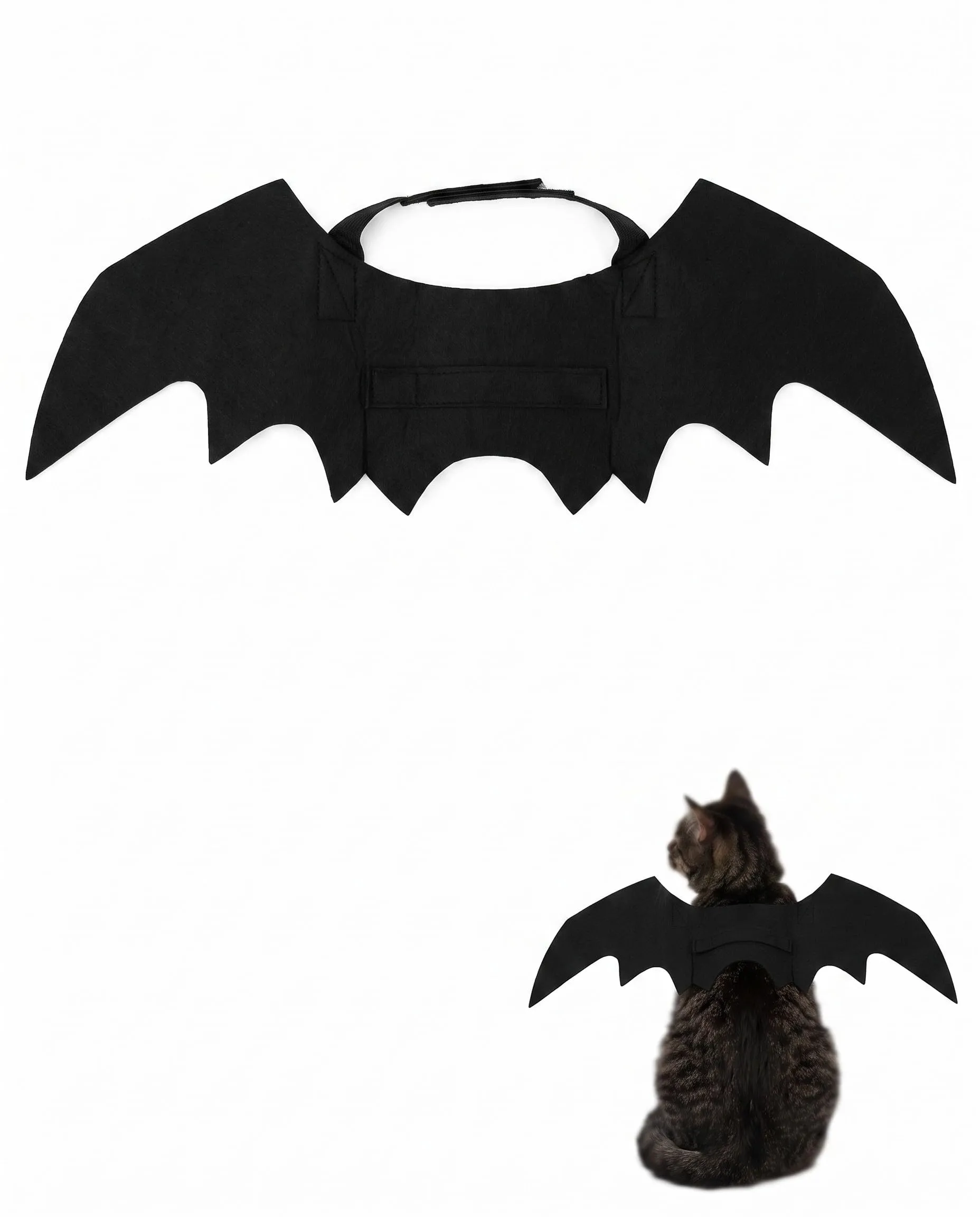 FIMWOLZ Costume da Pipistrello Cane e Gatto, Ali Senza Campana – Design Silenzioso per Animali Timidi e Libertà di Movimento in Halloween Party e Cosplay, - immagine 1