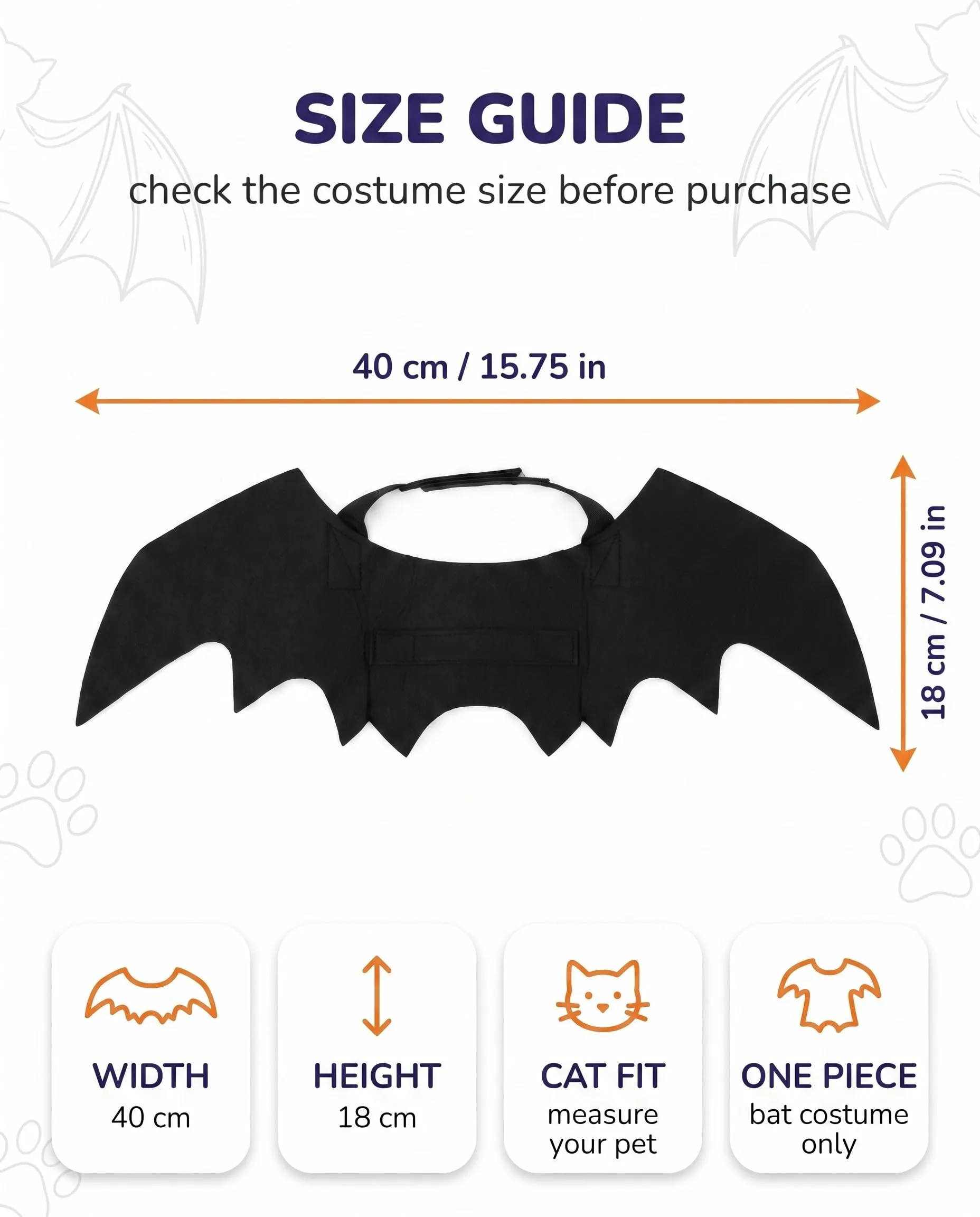 FIMWOLZ Costume da Pipistrello Cane e Gatto, Ali Senza Campana – Design Silenzioso per Animali Timidi e Libertà di Movimento in Halloween Party e Cosplay, - immagine 5